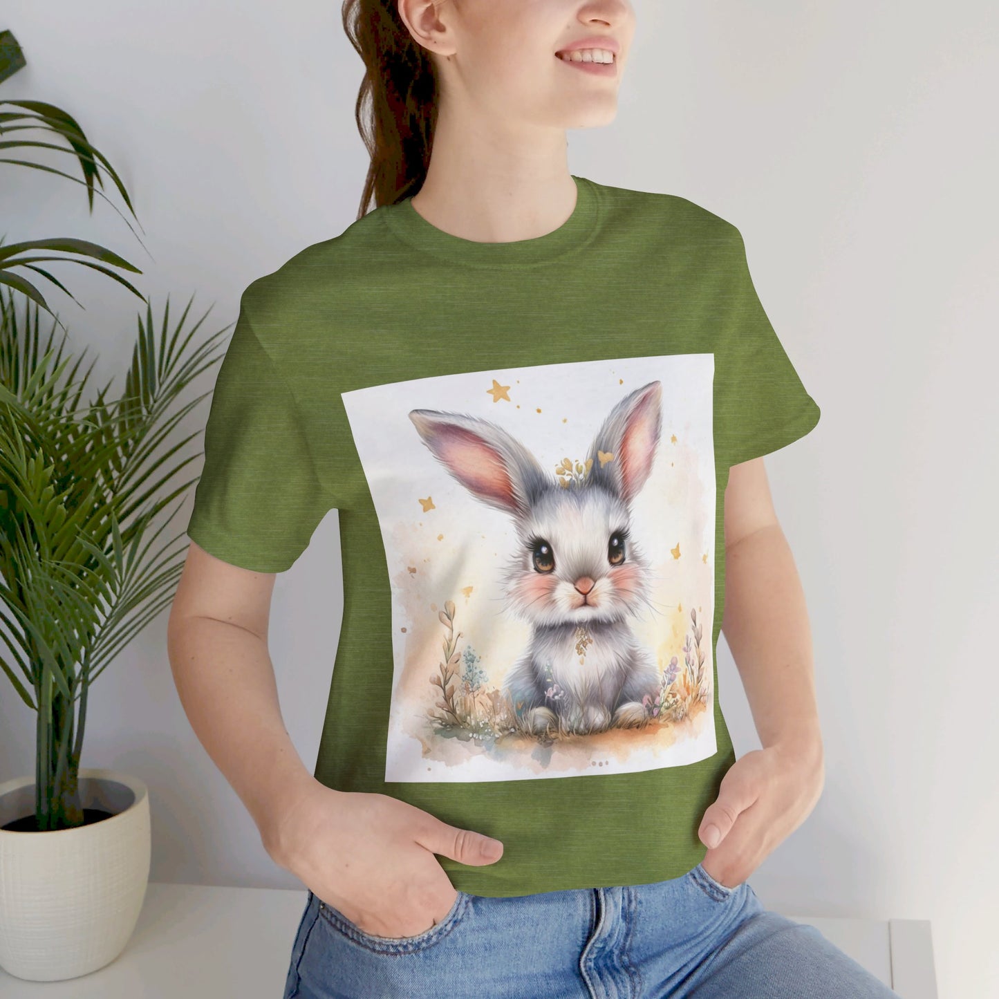 Cute fluffy bunny Unisex Jersey Short Sleeve Tee