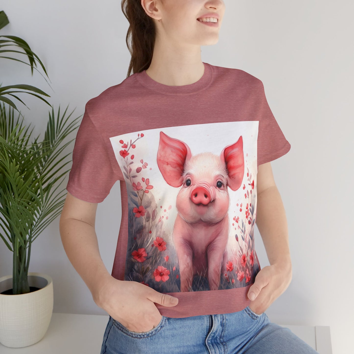 Cute Piglet Unisex Jersey Short Sleeve Tee