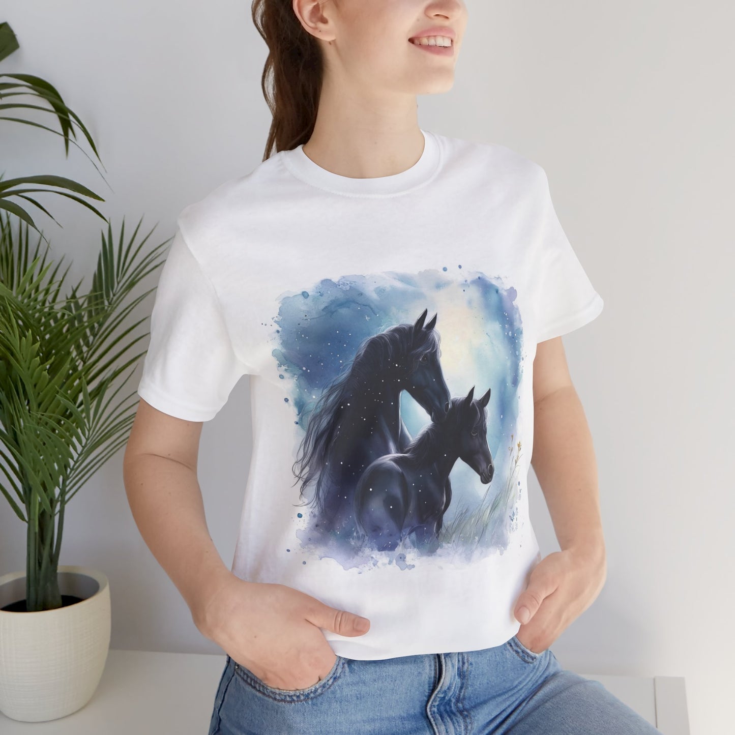 Black Horses Unisex Jersey Short Sleeve Tee