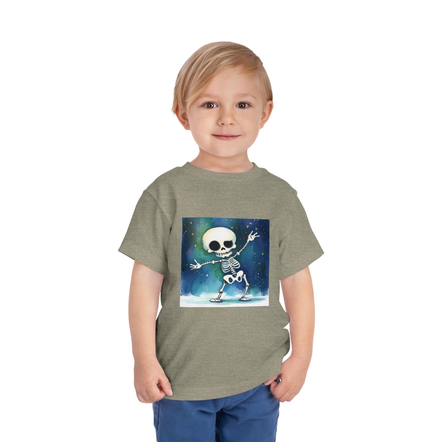 Cute Dancing Skeleton Toddler Short Sleeve Tee