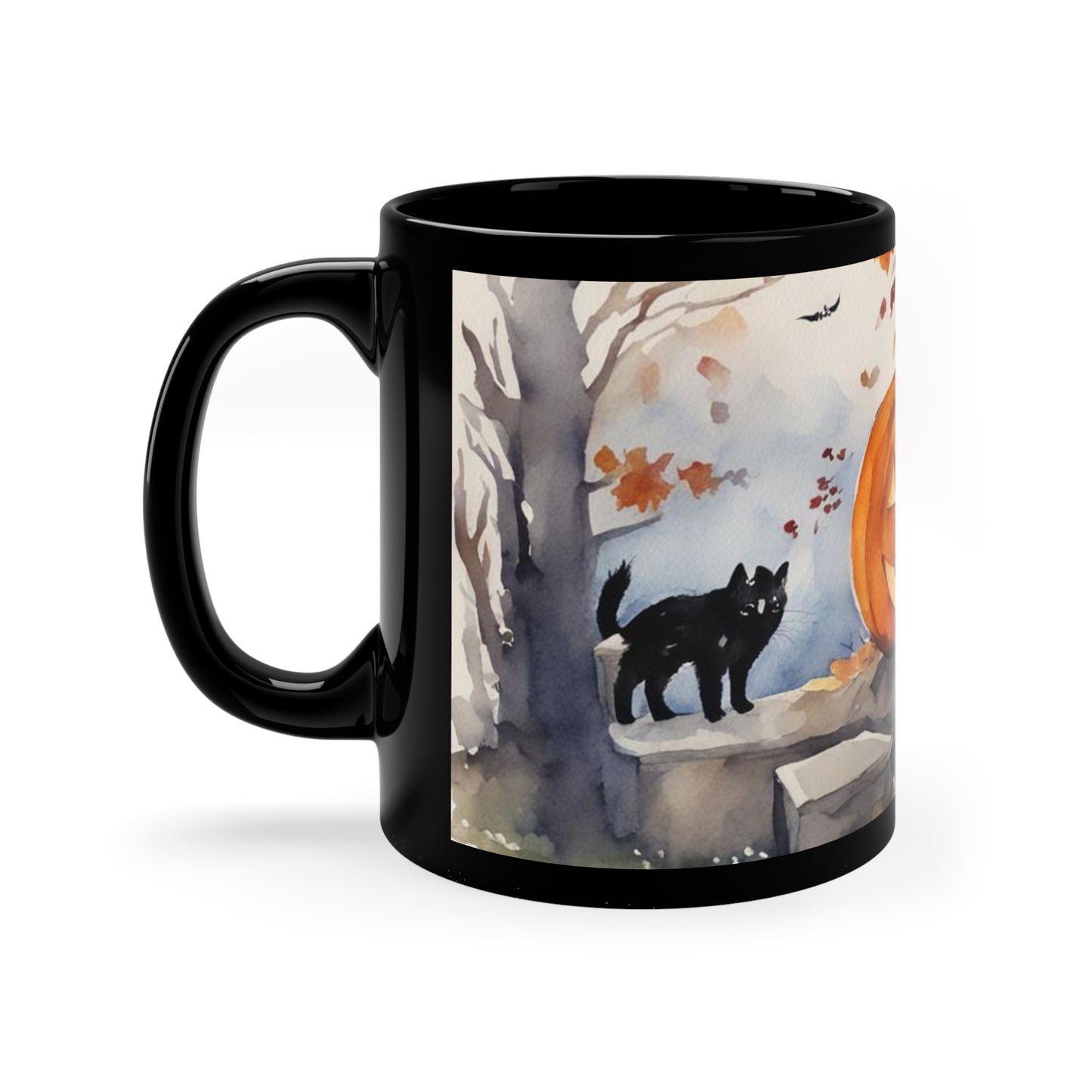 11oz Halloween Jacko Lantern Black Mug