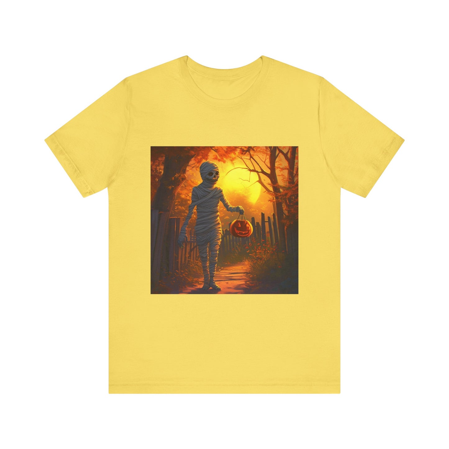 Halloween Sunset Mummy Unisex Jersey Short Sleeve Tee