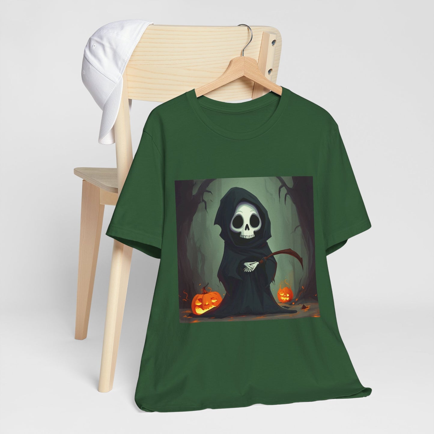 Spooky Forest Grim Reaper Unisex Jersey Short Sleeve Tee