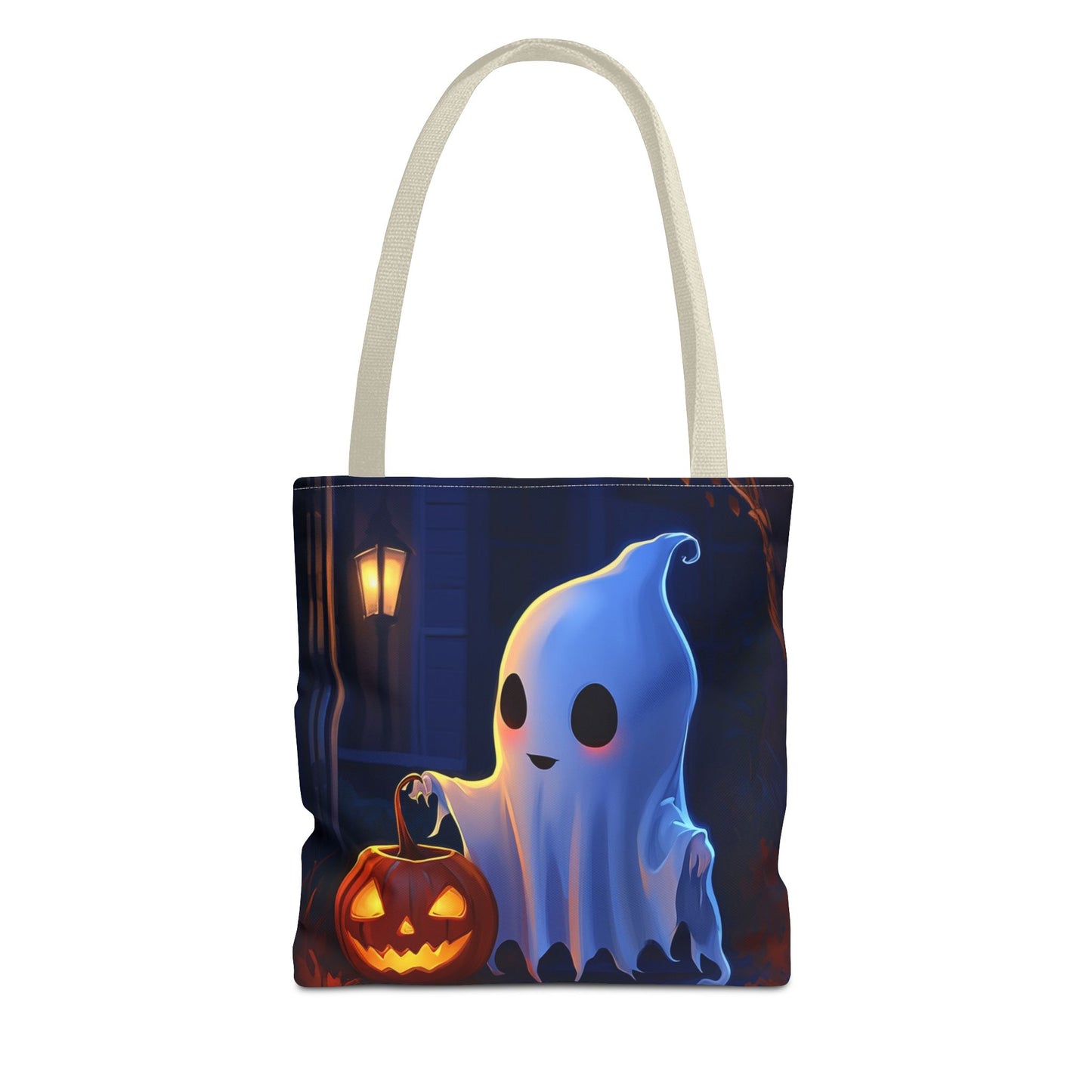 Cute Ghost Trick or Treating Tote Bag (AOP)