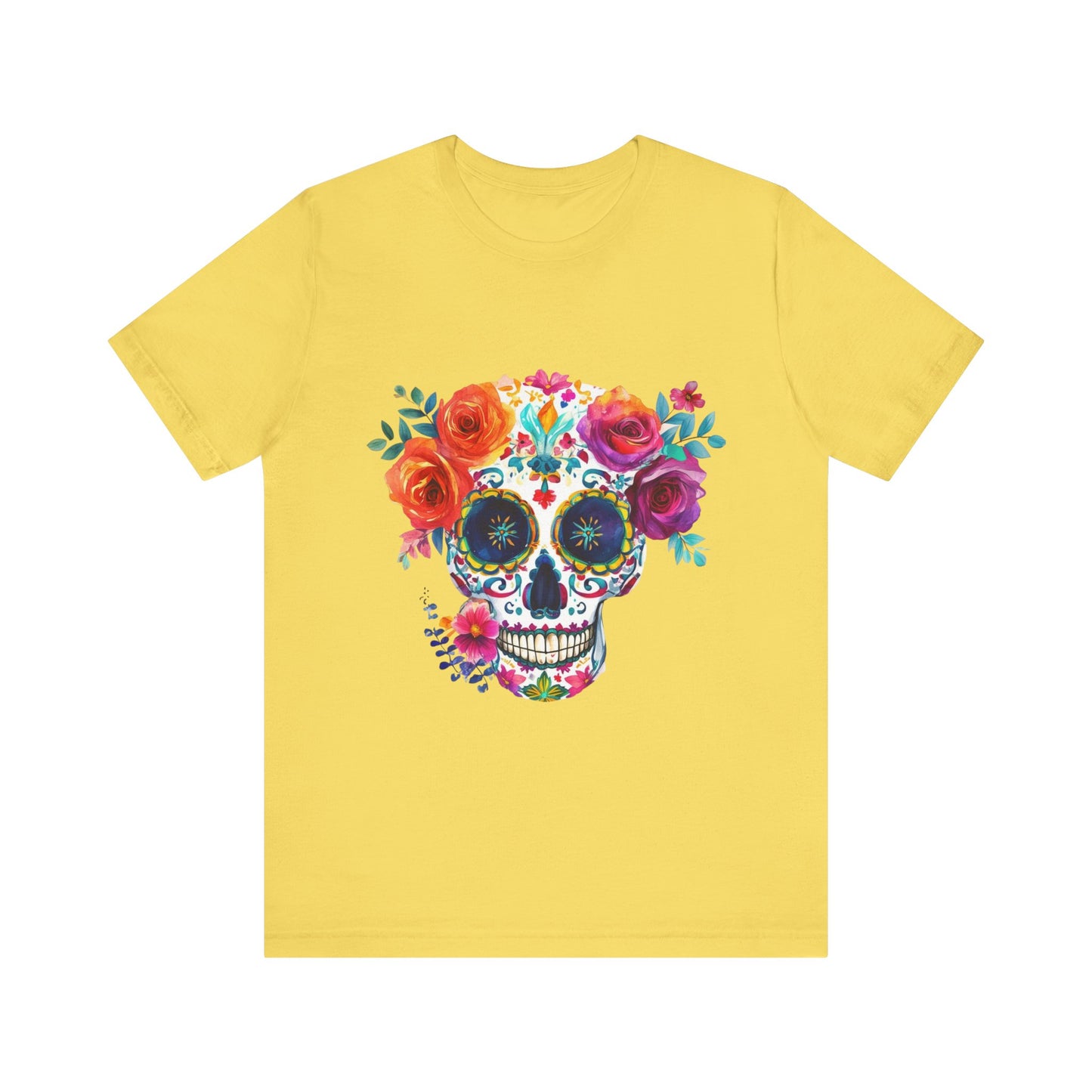 Day of the Dead Bright Sugar Skull Unisex Jersey Short Sleeve Tee