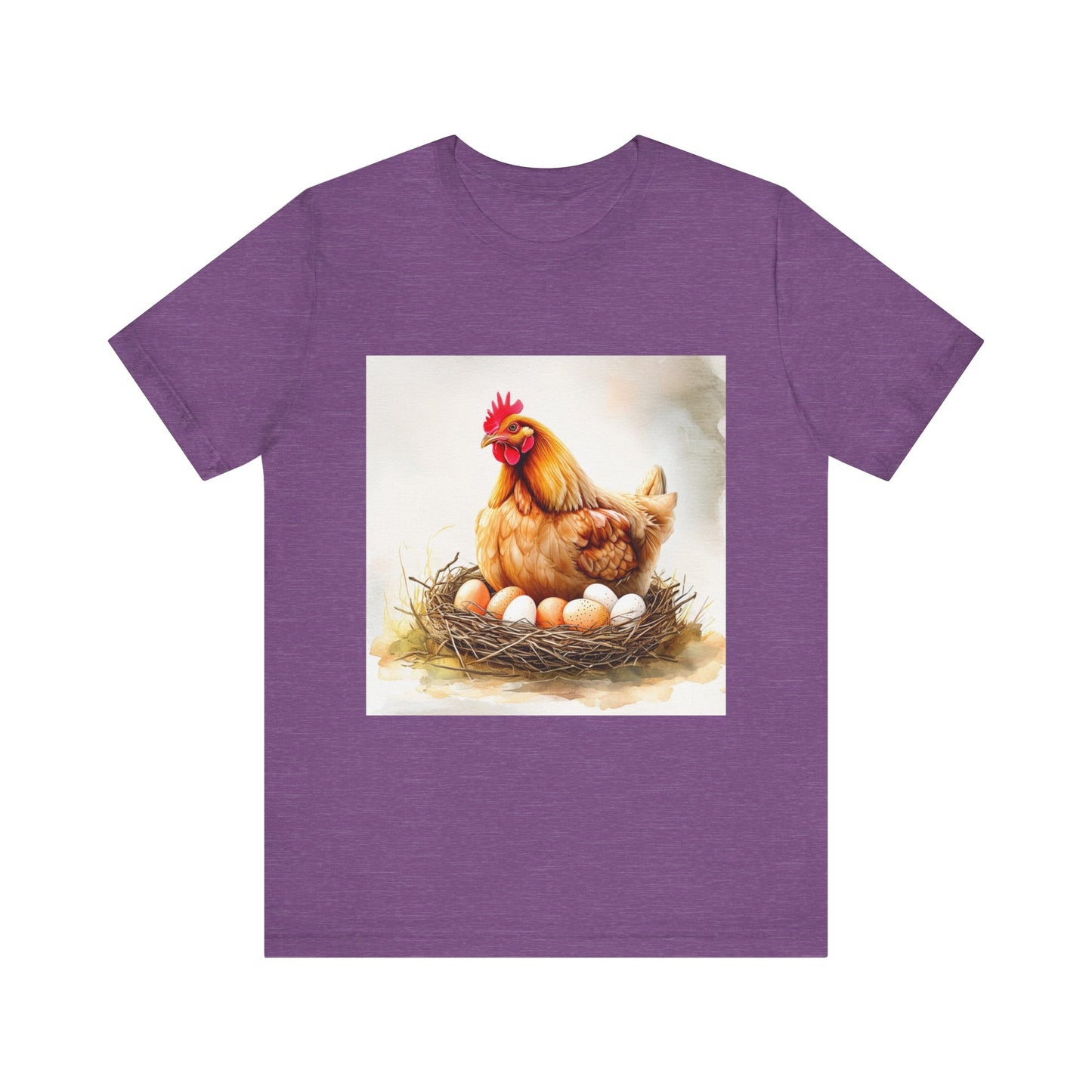 Hen Sitting on Eggs Unisex Jersey Short Sleeve Tee