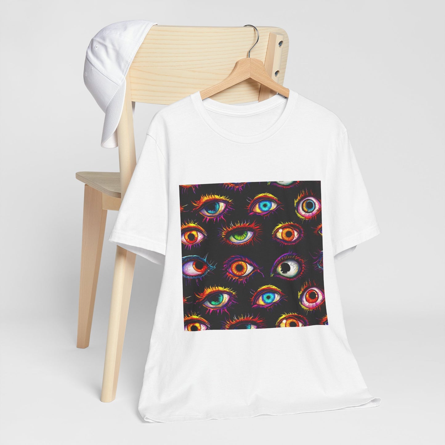 Colorful Spooky Eye Pattern Unisex Jersey Short Sleeve Tee