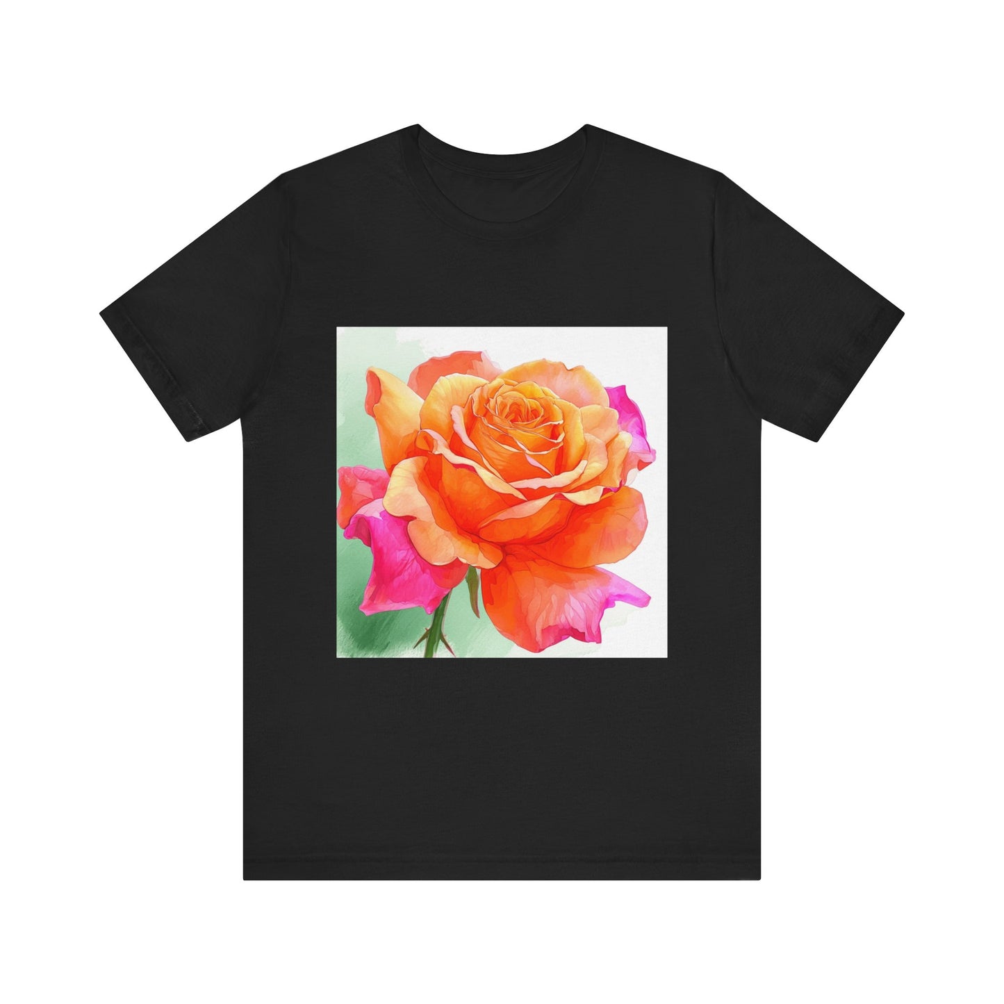 Radiant Rose Art Unisex Jersey Tee - Vibrant Rose Design