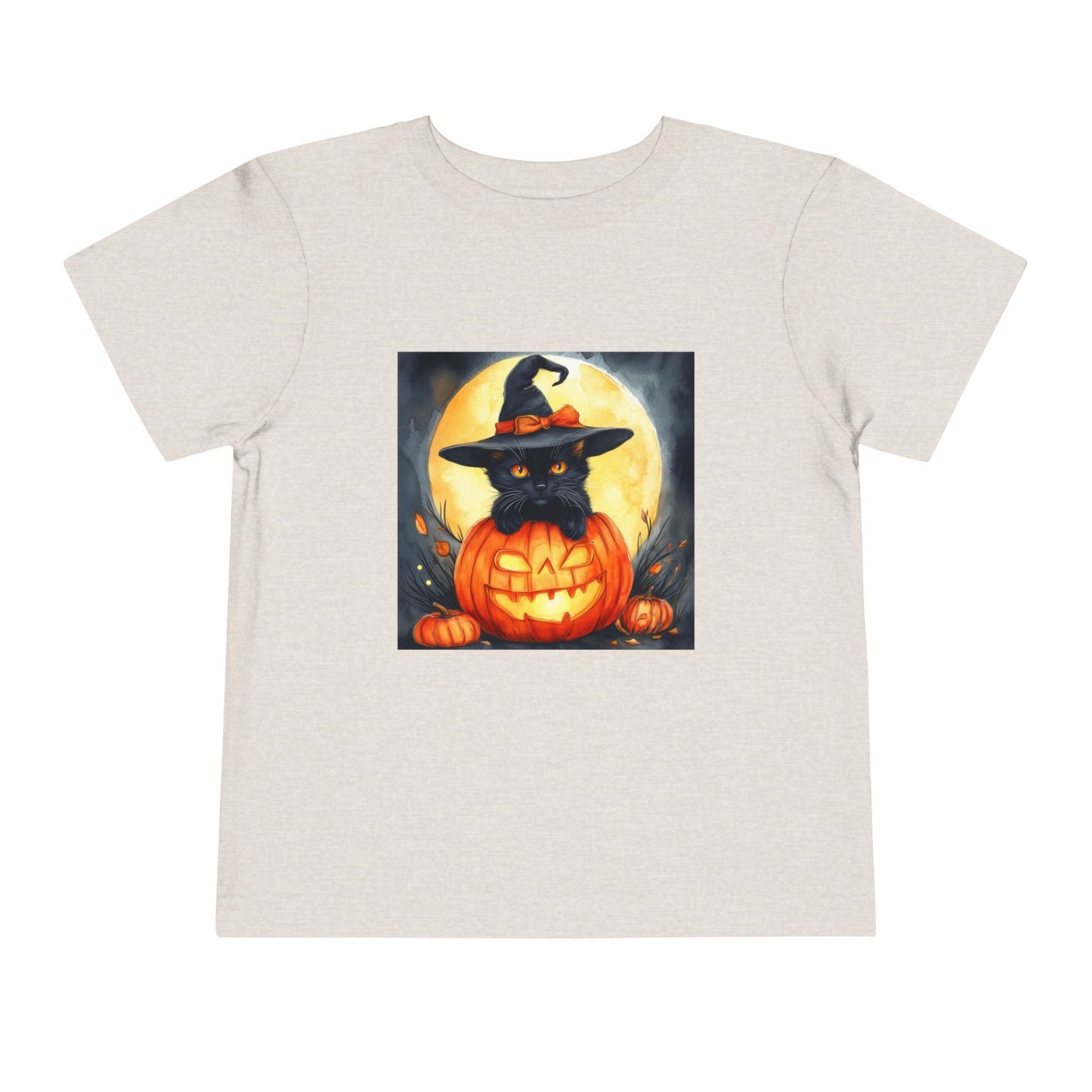 Cat In a Jack O' Lantern Toddler Short Sleeve Tee