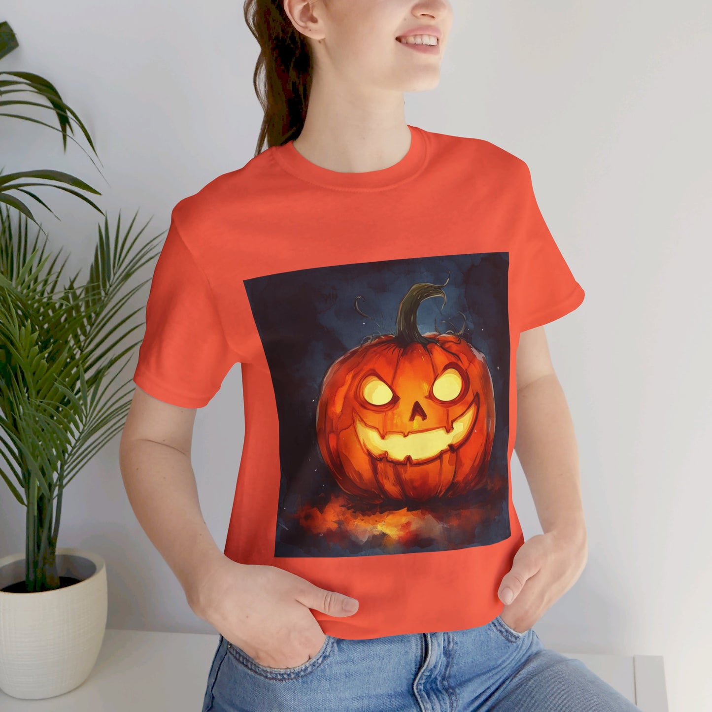 Cute Creepy Jack o Lantern Unisex Jersey Short Sleeve Tee