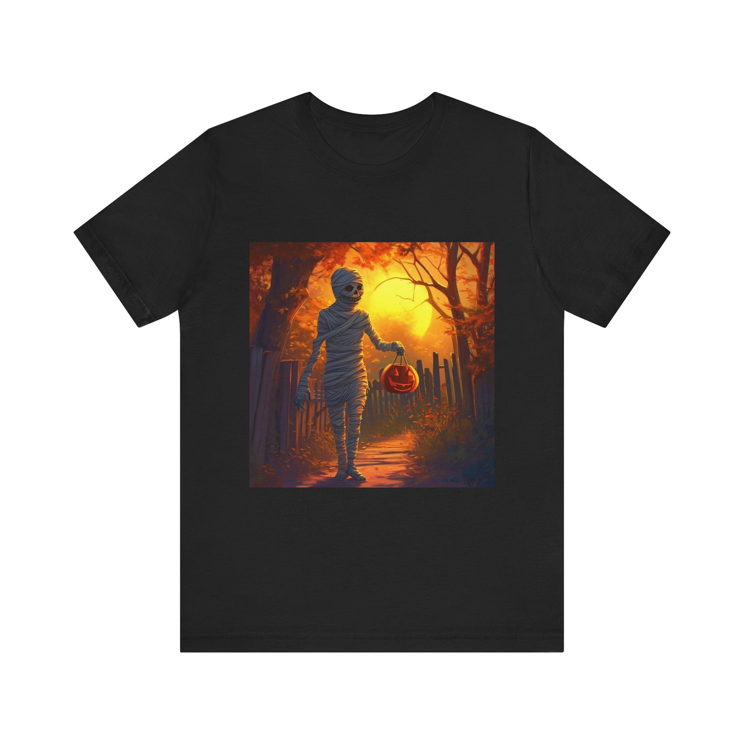 Halloween Sunset Mummy Unisex Jersey Short Sleeve Tee