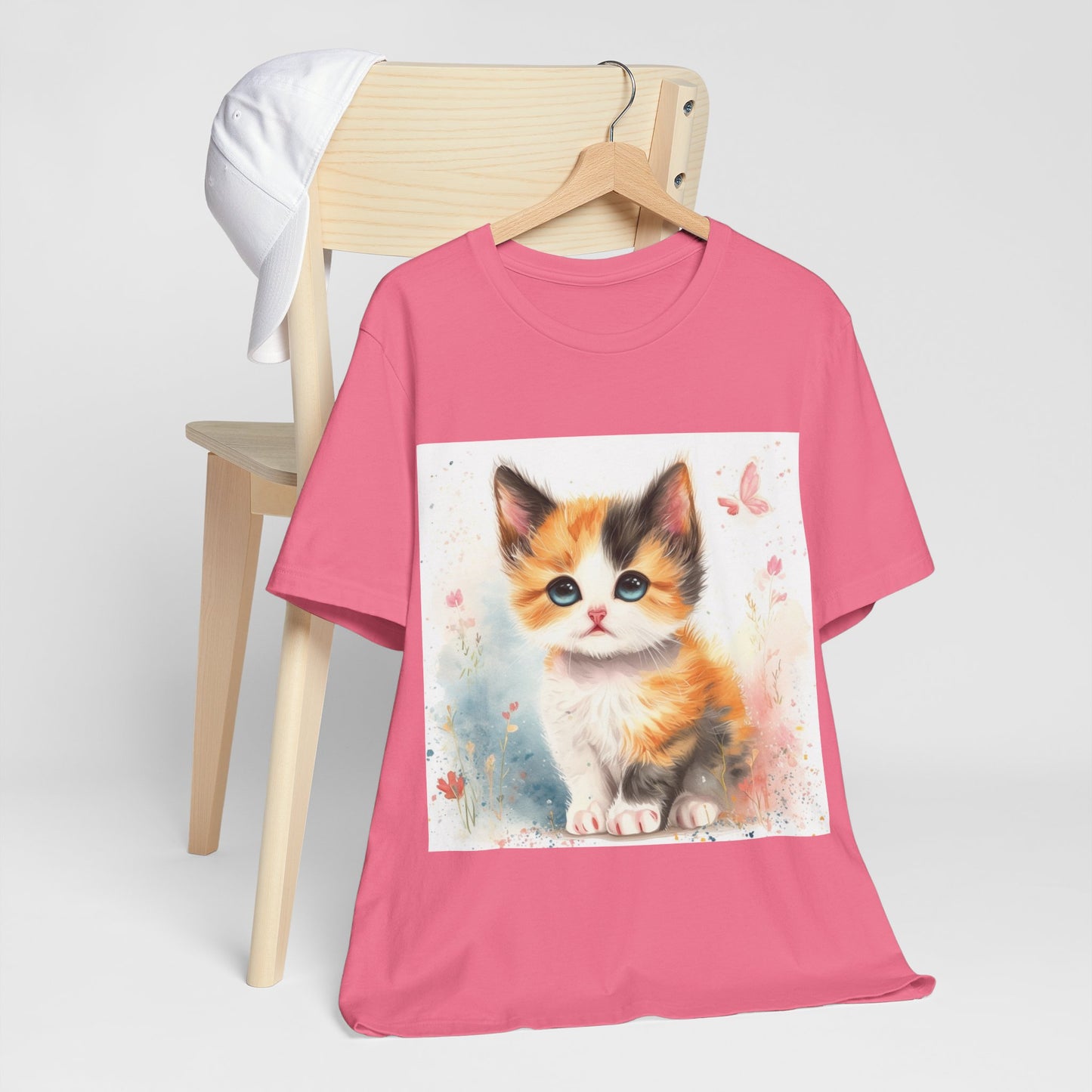 Butterfly Calico Kitten Unisex Jersey Short Sleeve Tee