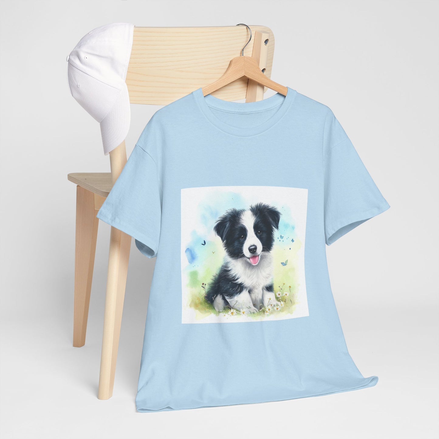 Border Collie Puppy Unisex Heavy Cotton Tee