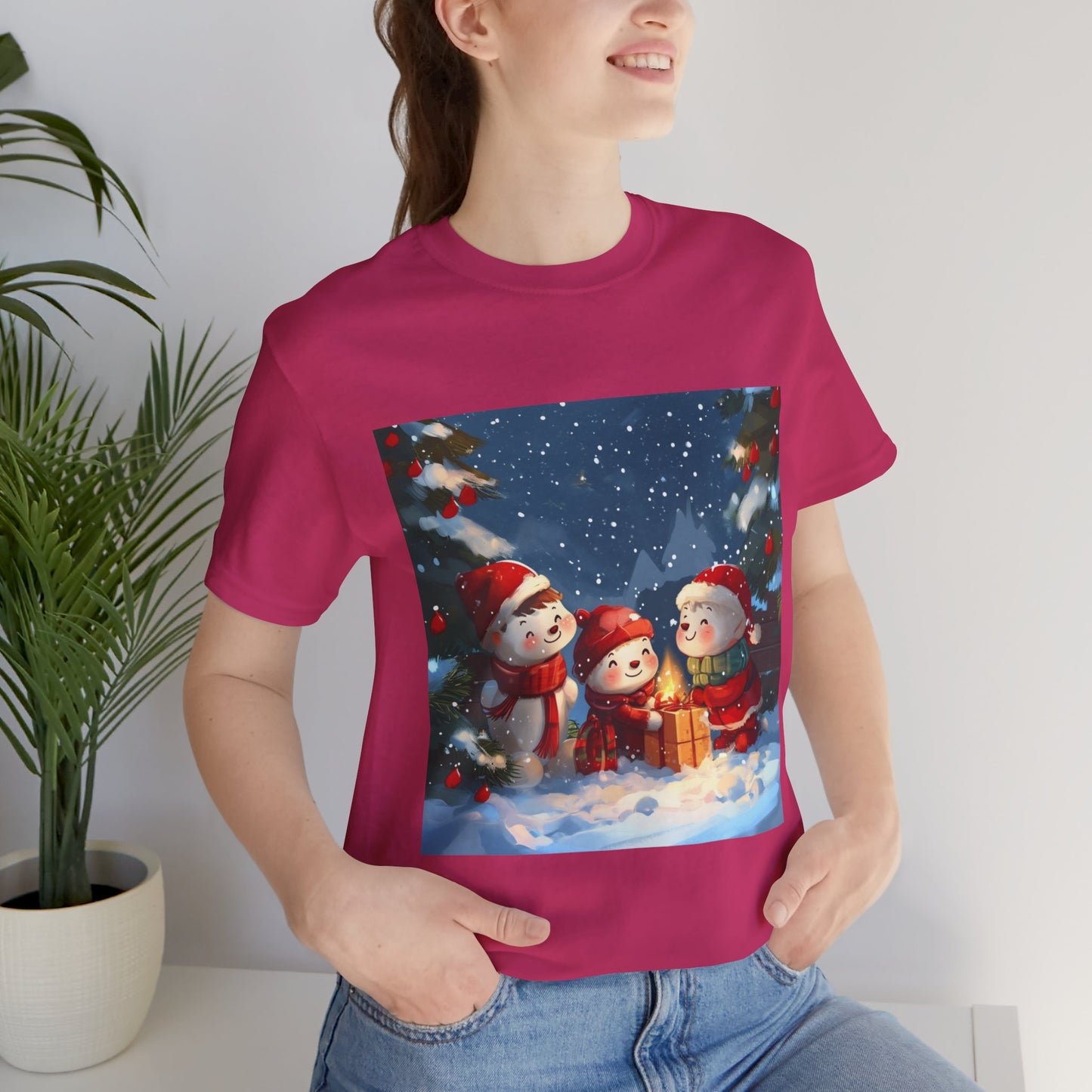 Cute Snowmen Unisex Jersey Short Sleeve Tee