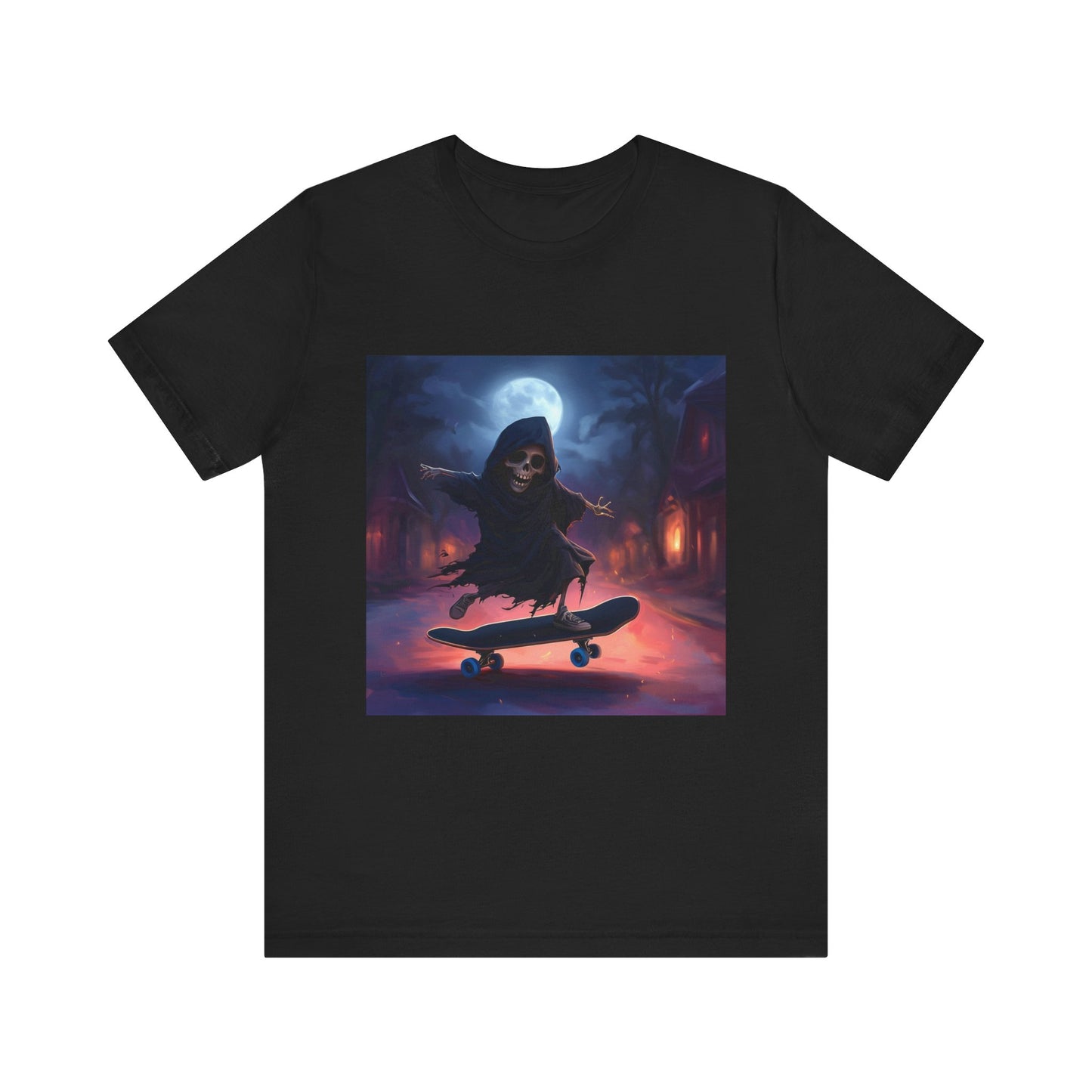 Cute Grim Reaper Skater Unisex Jersey Short Sleeve Tee