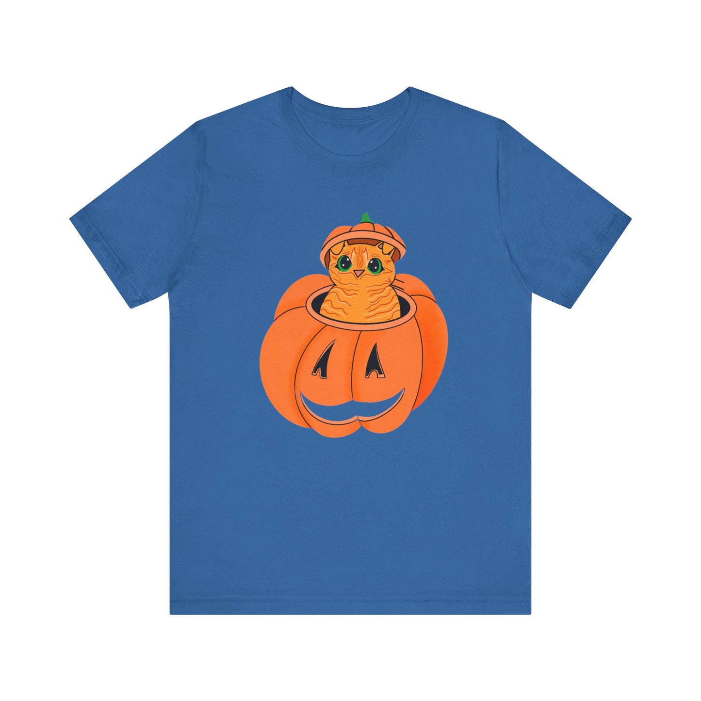 Cute Orange Cat Halloween Unisex Jersey Short Sleeve Tee