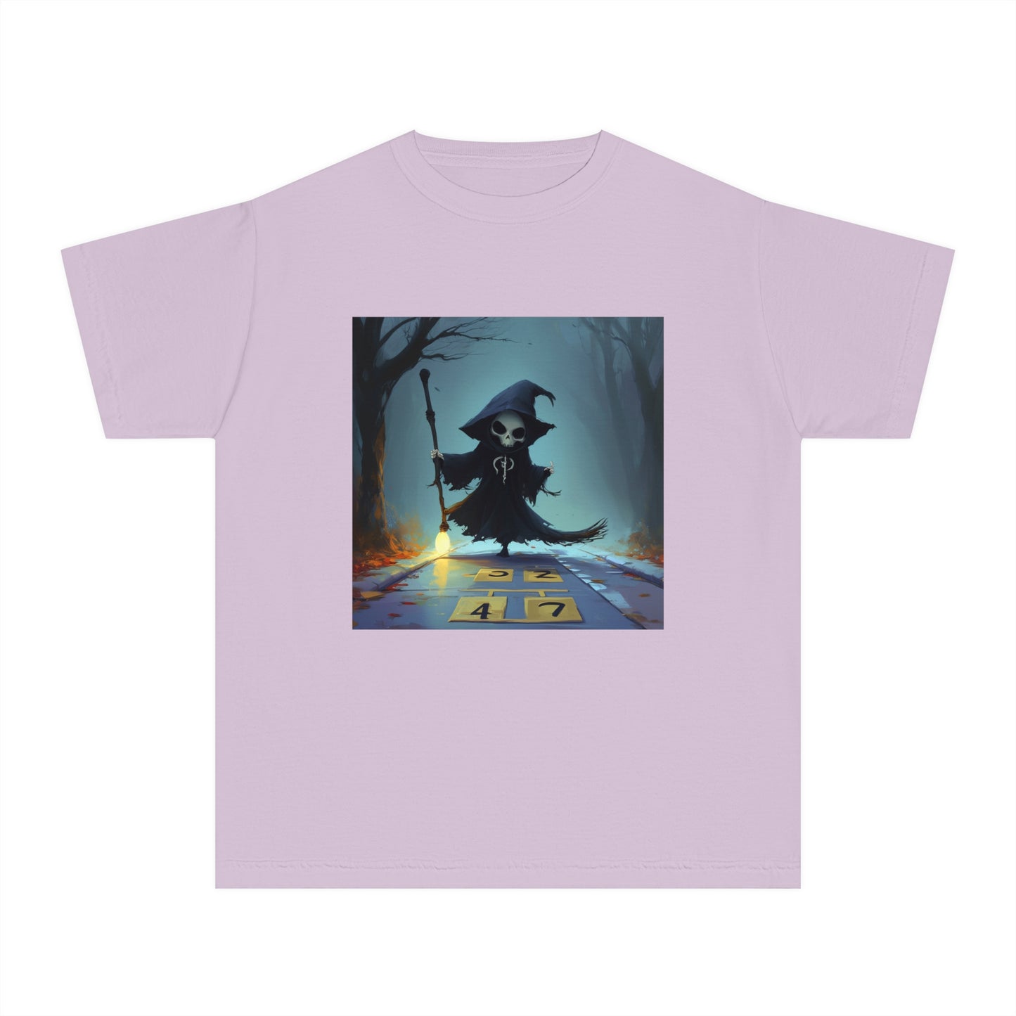 Grim Reaper Playing Hopscotch Youth Midweight Tee