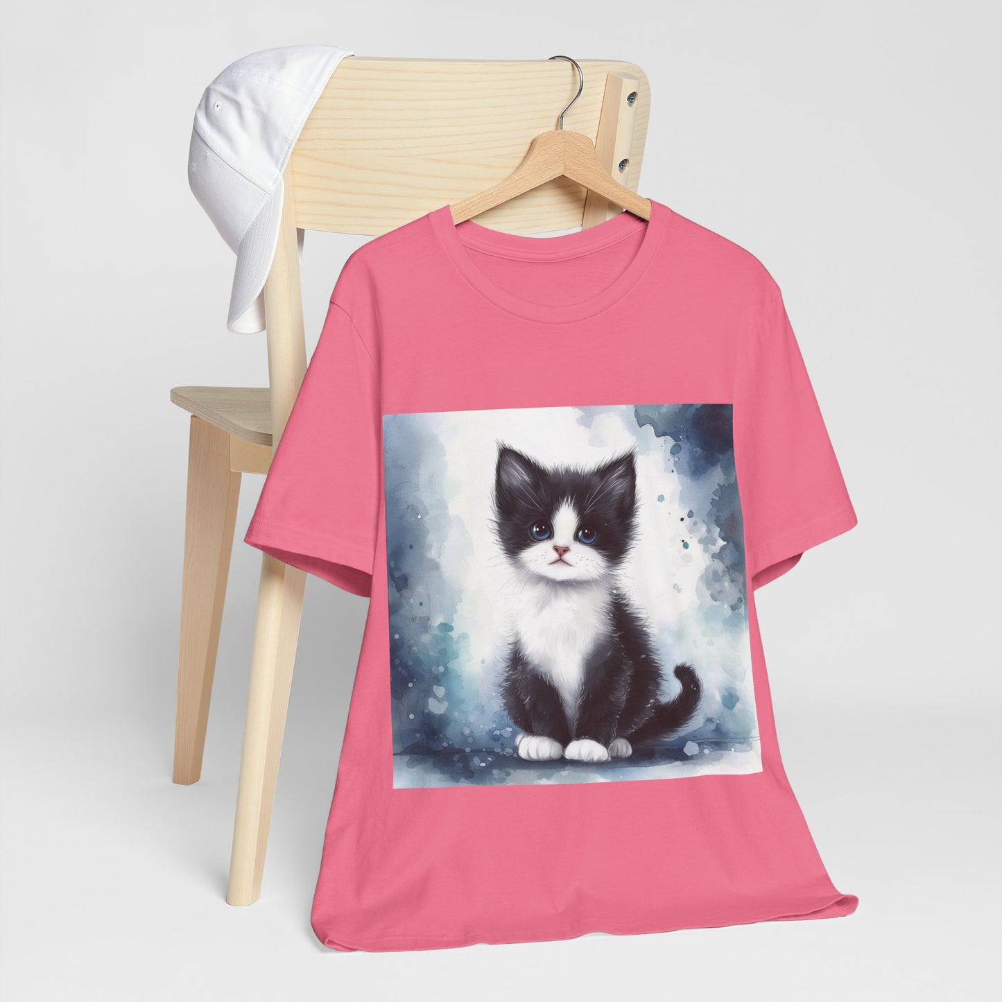 Watercolor Tuxedo Kitten Unisex Jersey Short Sleeve Tee