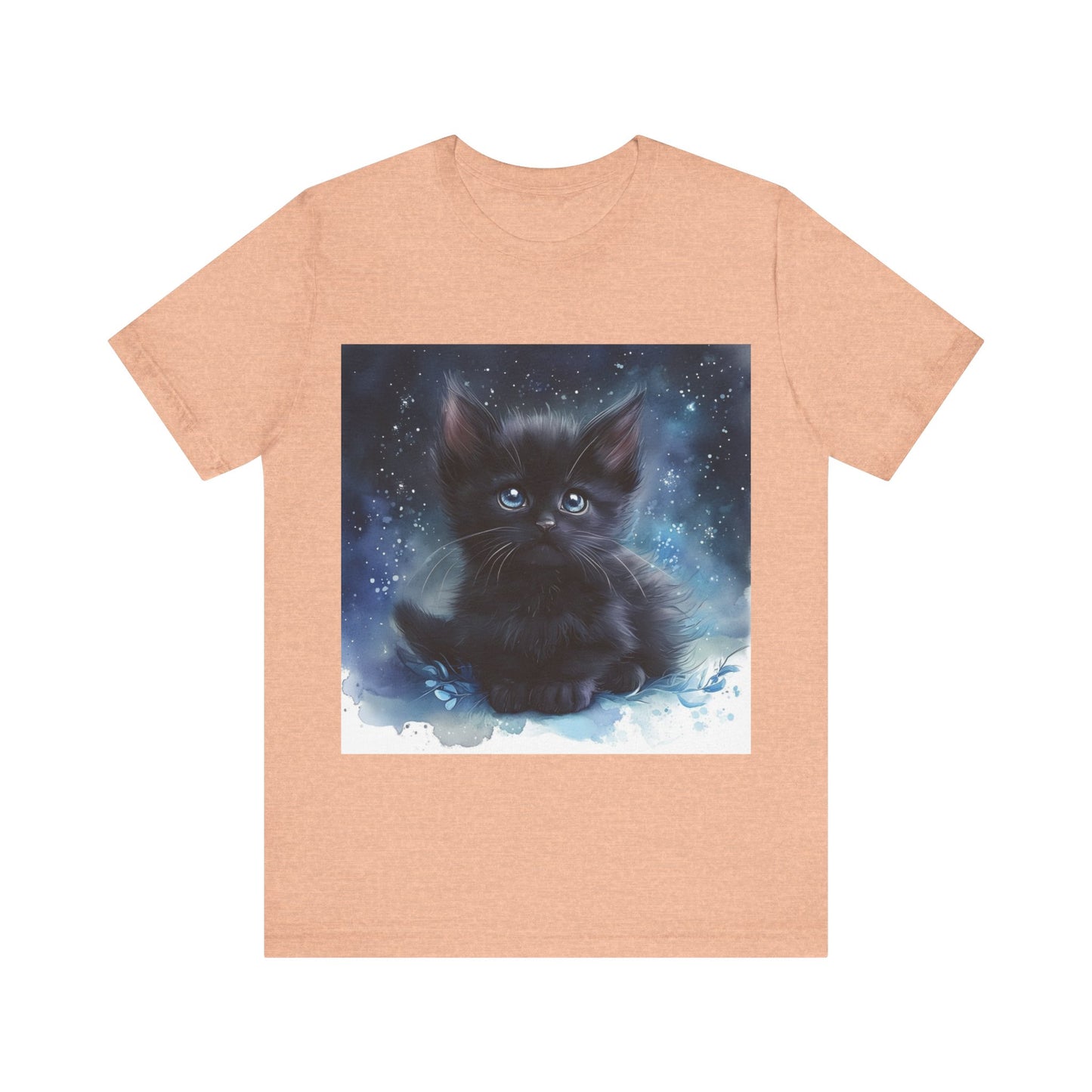 Starry Sky Black Kitten Unisex Jersey Short Sleeve Tee