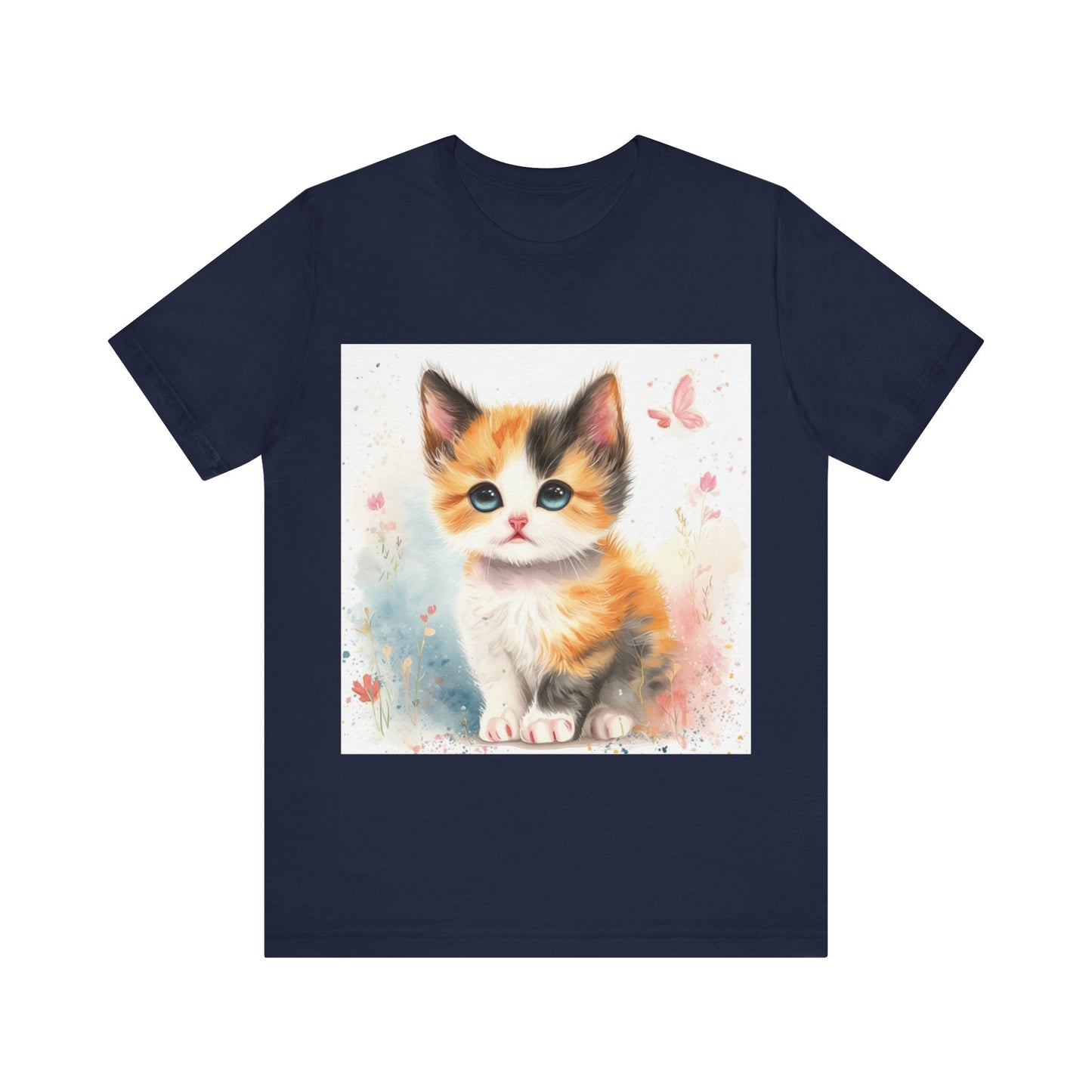 Butterfly Calico Kitten Unisex Jersey Short Sleeve Tee