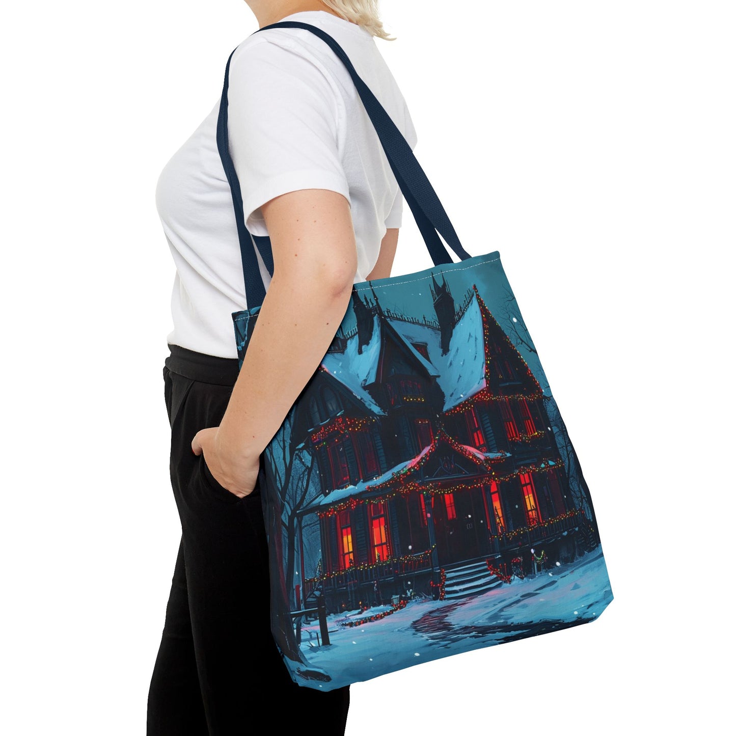 Festive Haunted House Tote Bag (AOP)