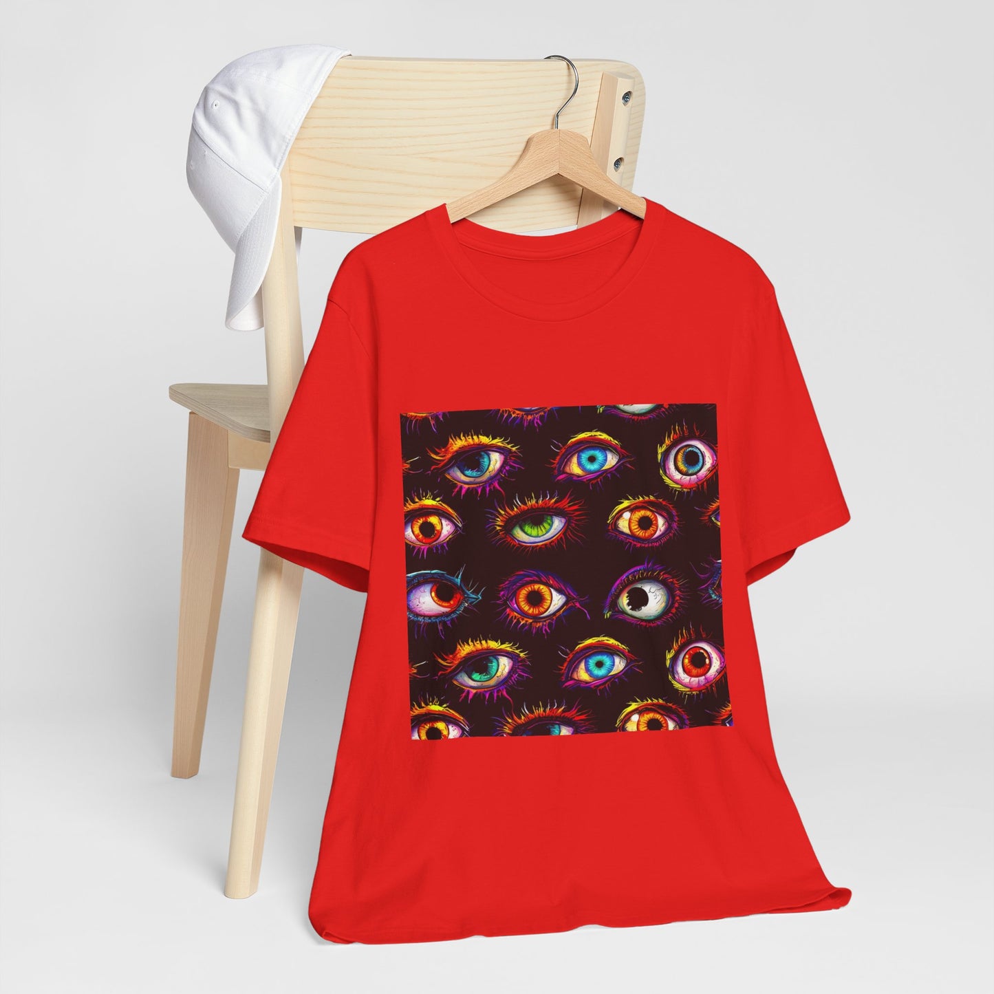 Colorful Spooky Eye Pattern Unisex Jersey Short Sleeve Tee