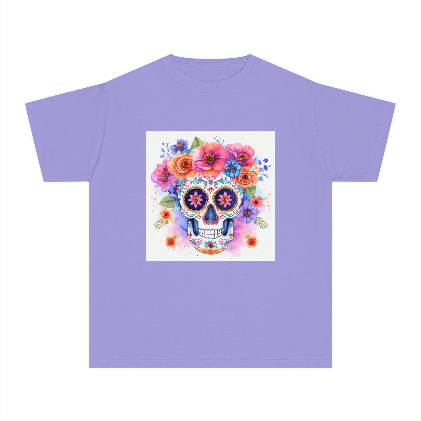 Colorful Sugar Skull Youth Midweight Tee