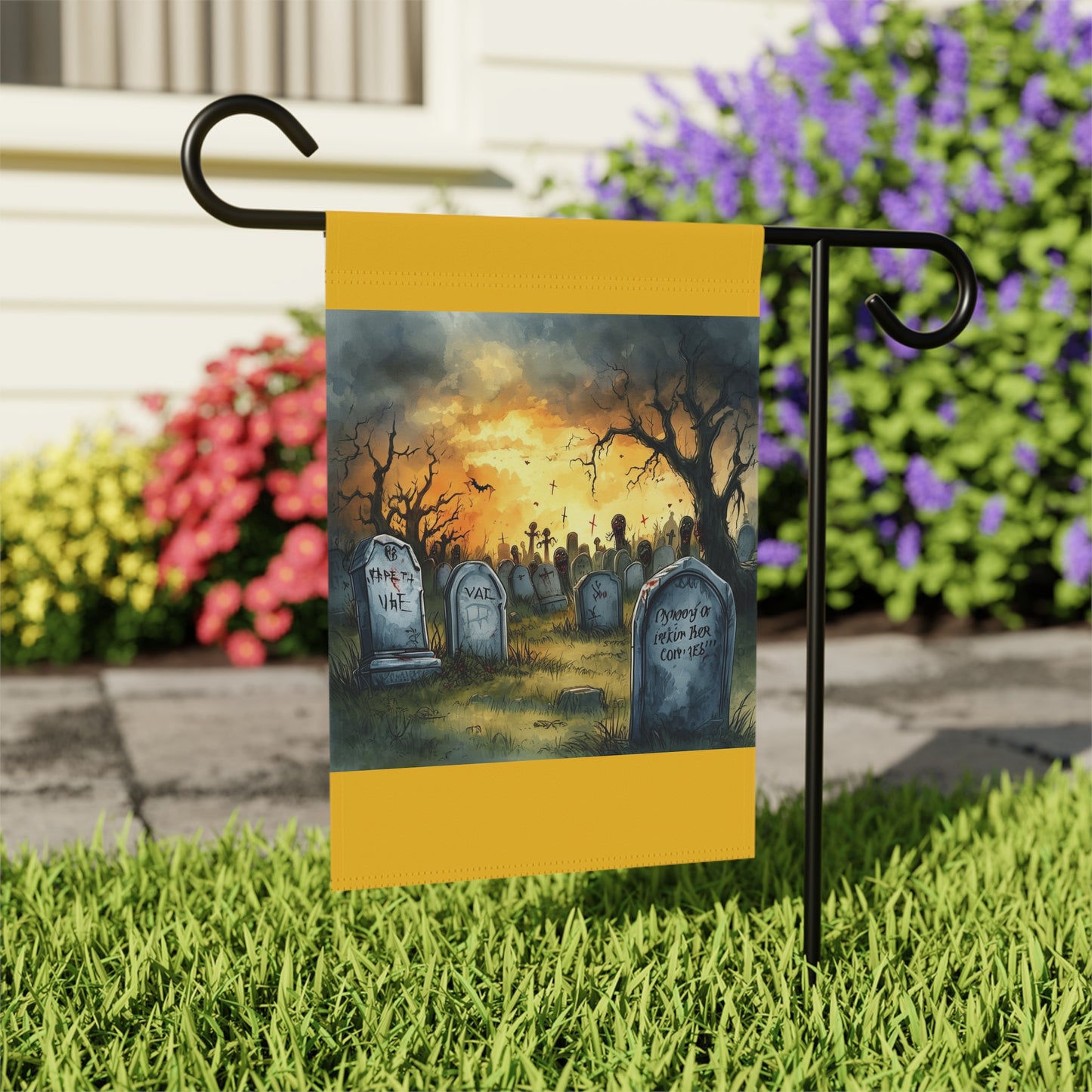 Cemetery Sunset Garden & House Banner