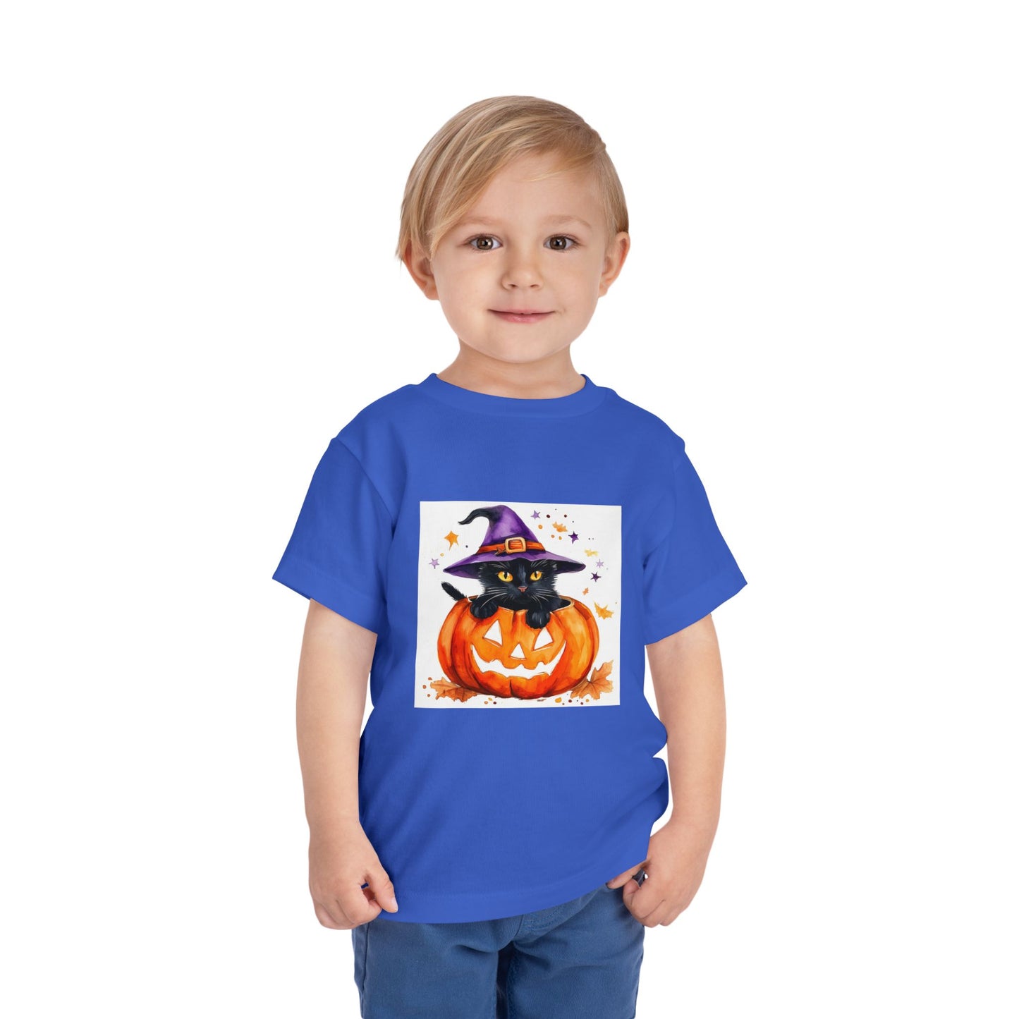 Cute Halloween Cat Toddler Short Sleeve Tee