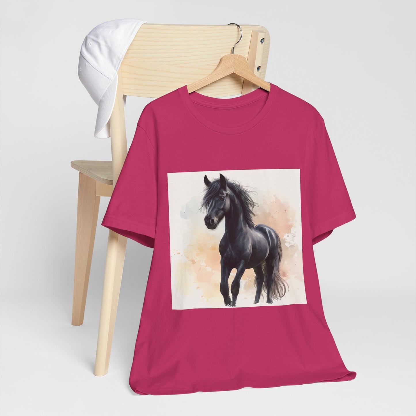 Playful Black Horse Unisex Jersey Short Sleeve Tee