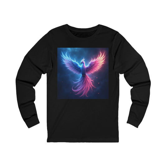 Blue and Pink Phoenix Unisex Jersey Long Sleeve Tee