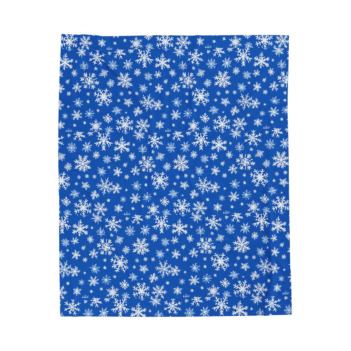 Blue Snowflake Velveteen Plush Blanket