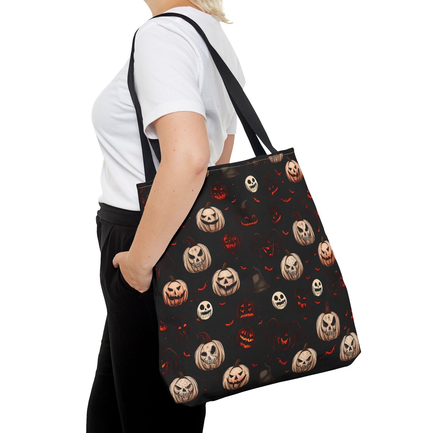 Spooky Halloween Pattern Tote Bag (AOP)