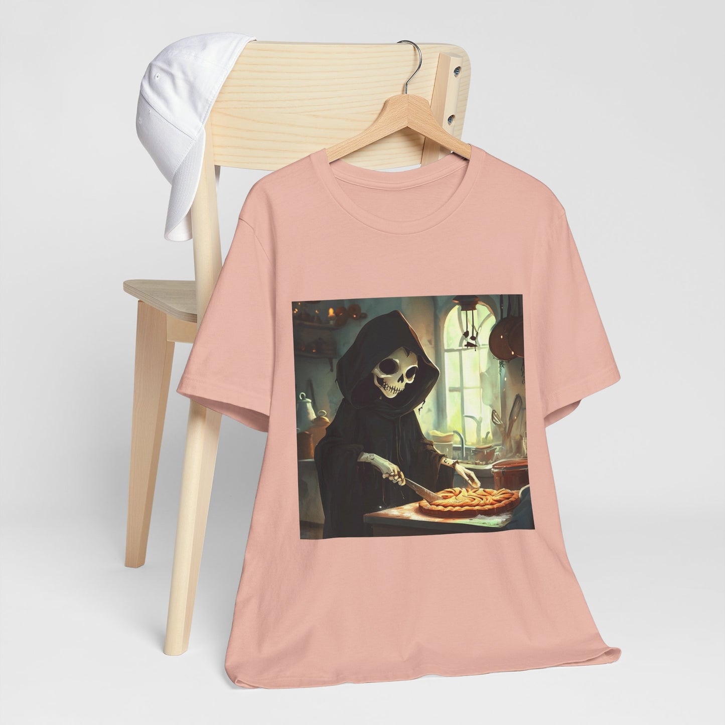 Grim Reaper Baking Pie Unisex Jersey Short Sleeve Tee