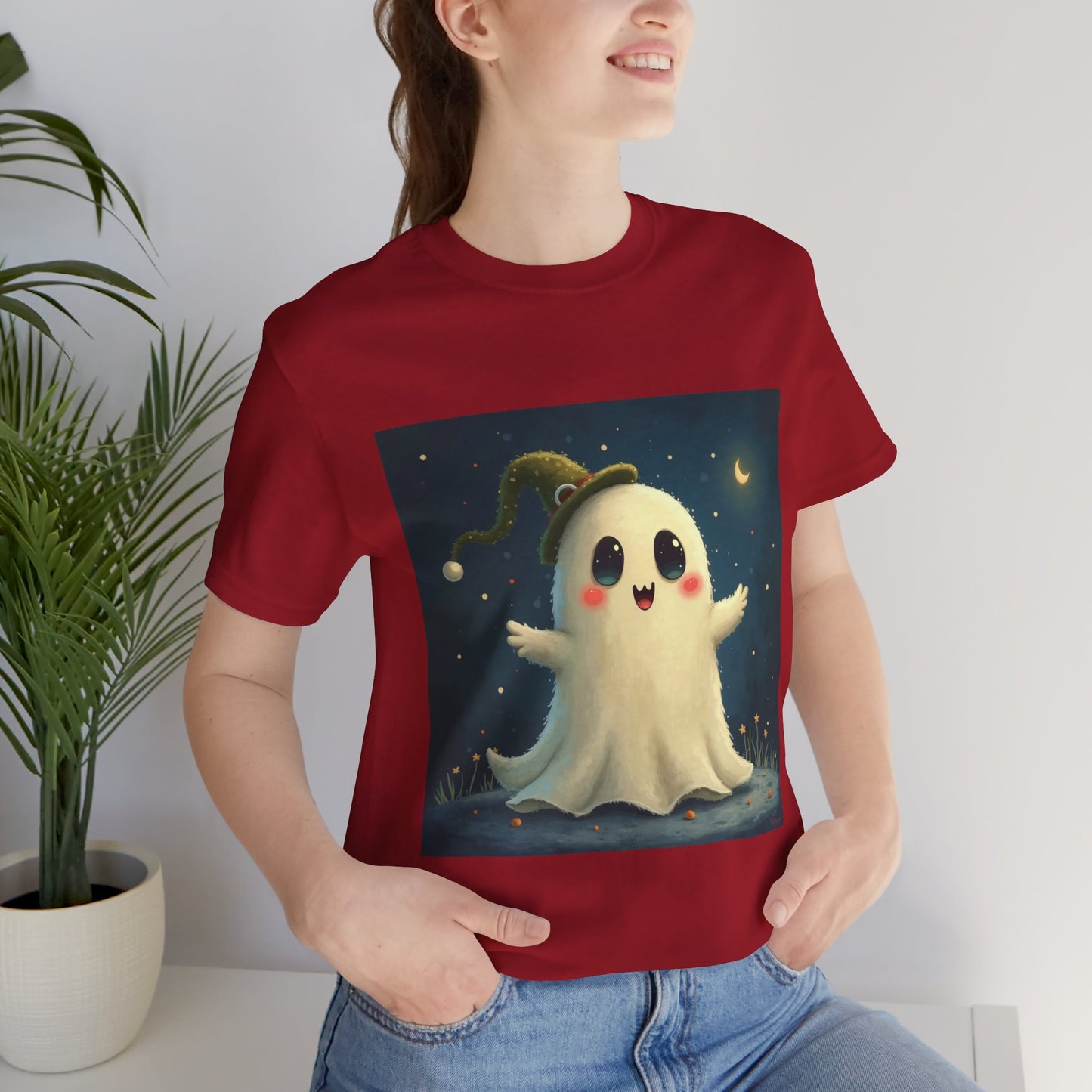 Cute Spooky Winter Ghost Unisex Jersey Tee