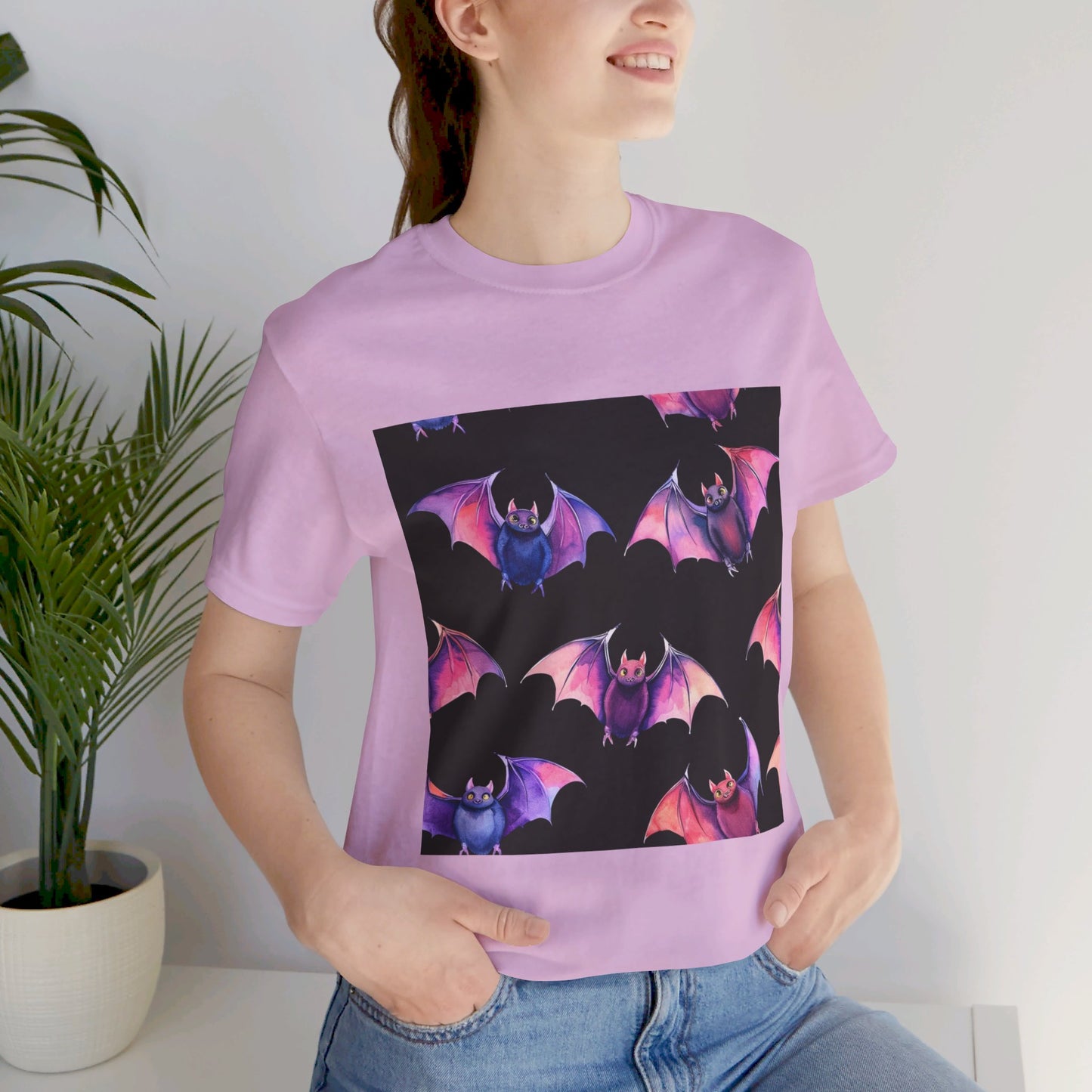 Bright Bat Pattern Unisex Jersey Short Sleeve Tee