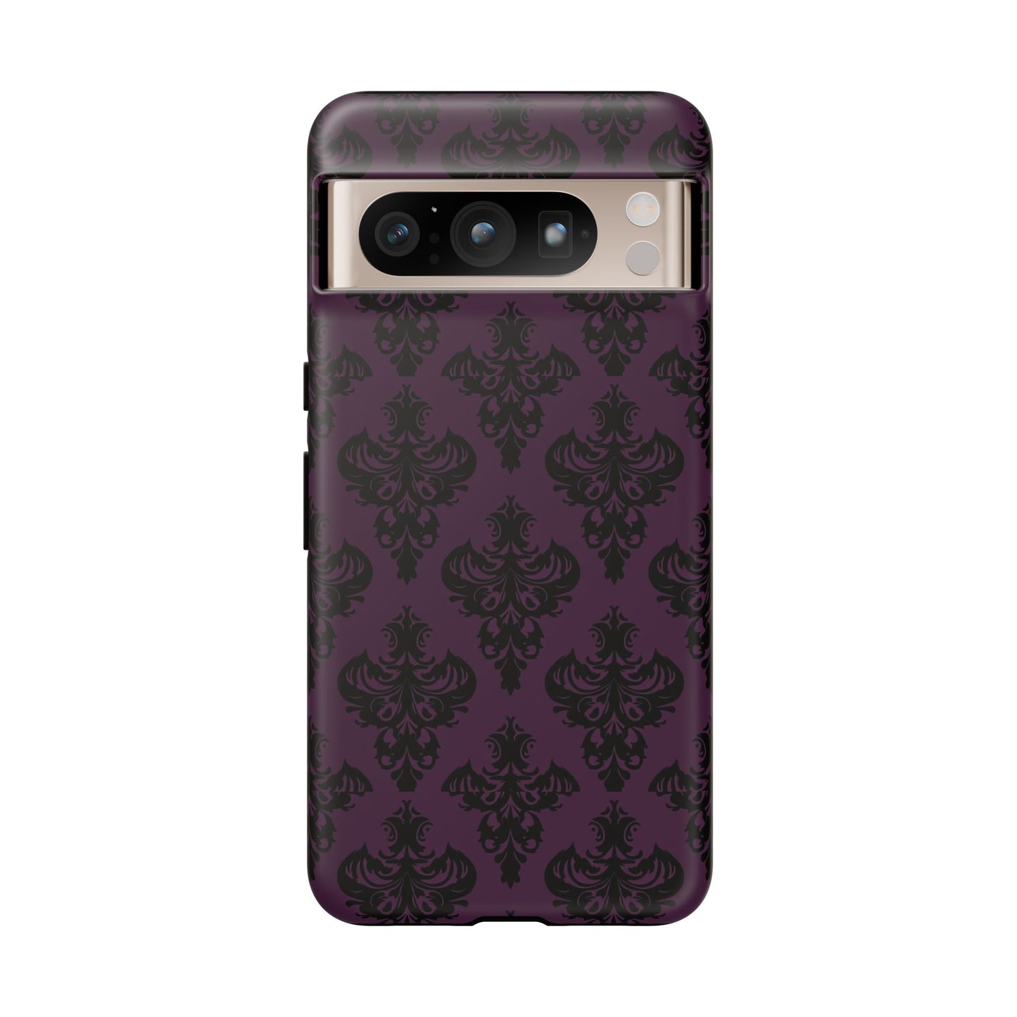 Purple and Black Victorian Damask Pattern Tough Cases