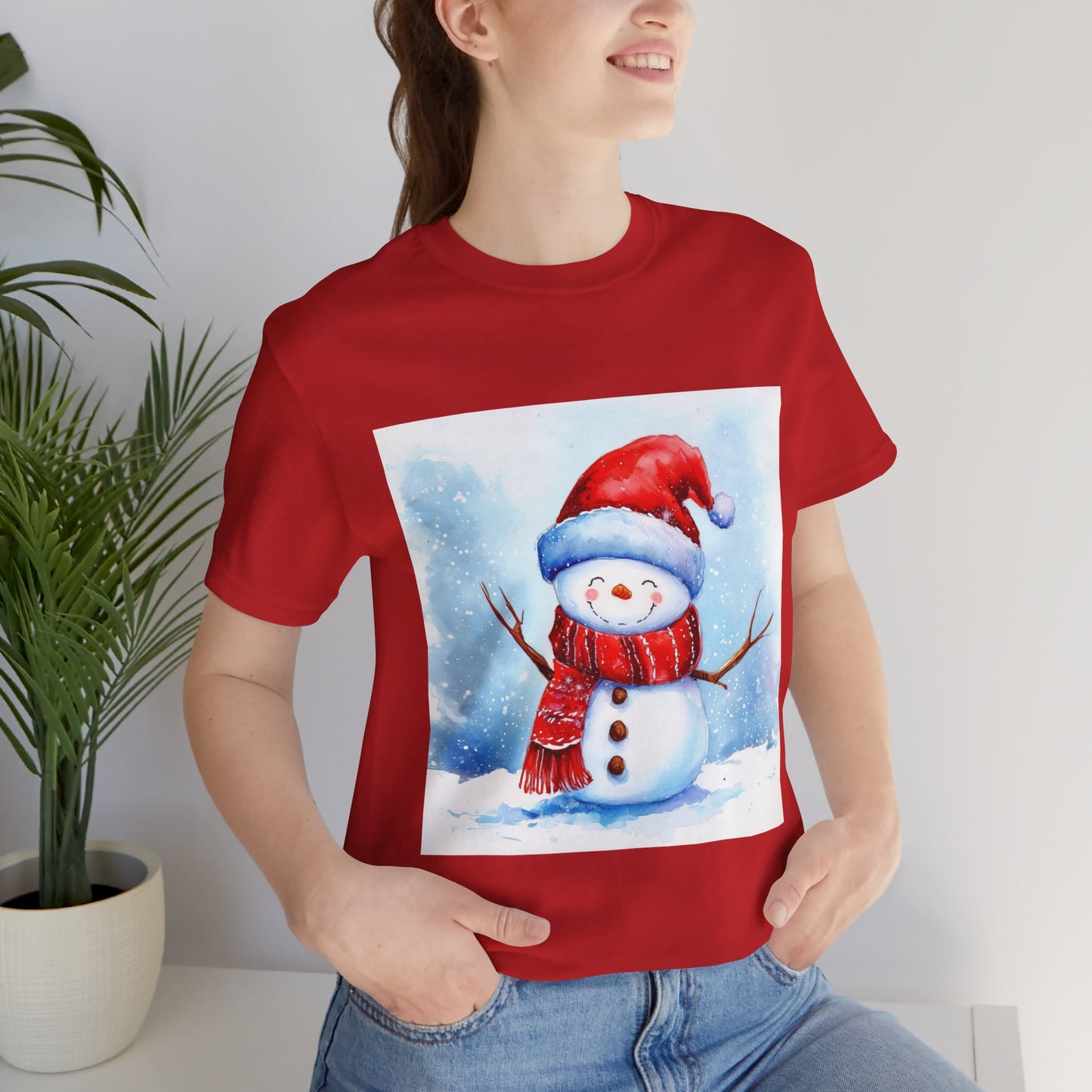 Cute Snowman Unisex Jersey Short Sleeve Tee