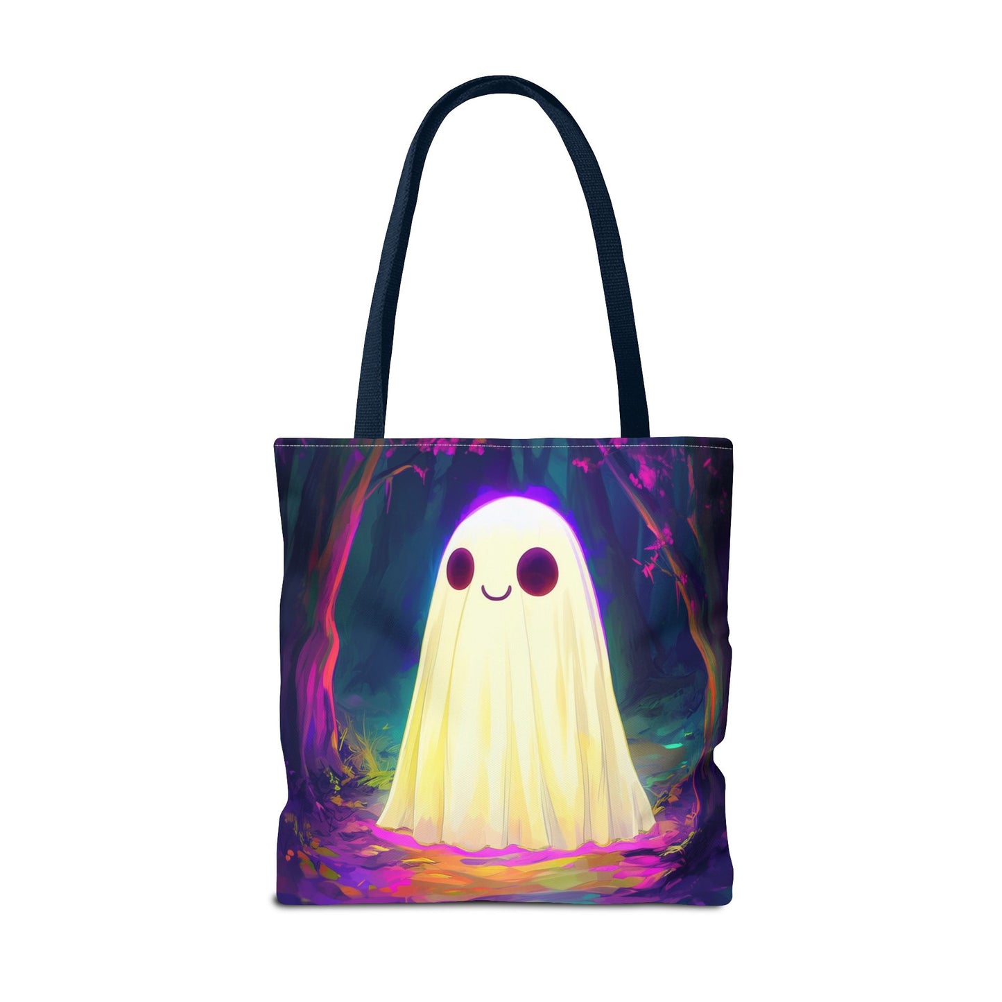 Cute Neon Ghost Tote Bag (AOP)