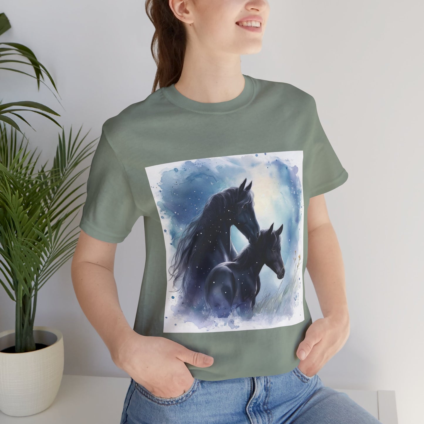 Black Horses Unisex Jersey Short Sleeve Tee