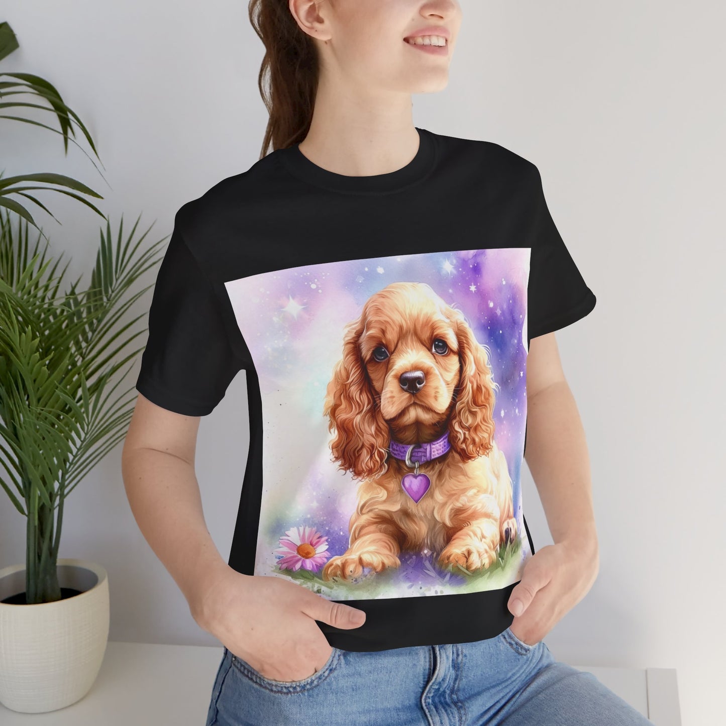 Cute Cocker Spaniel Unisex Jersey Short Sleeve Tee