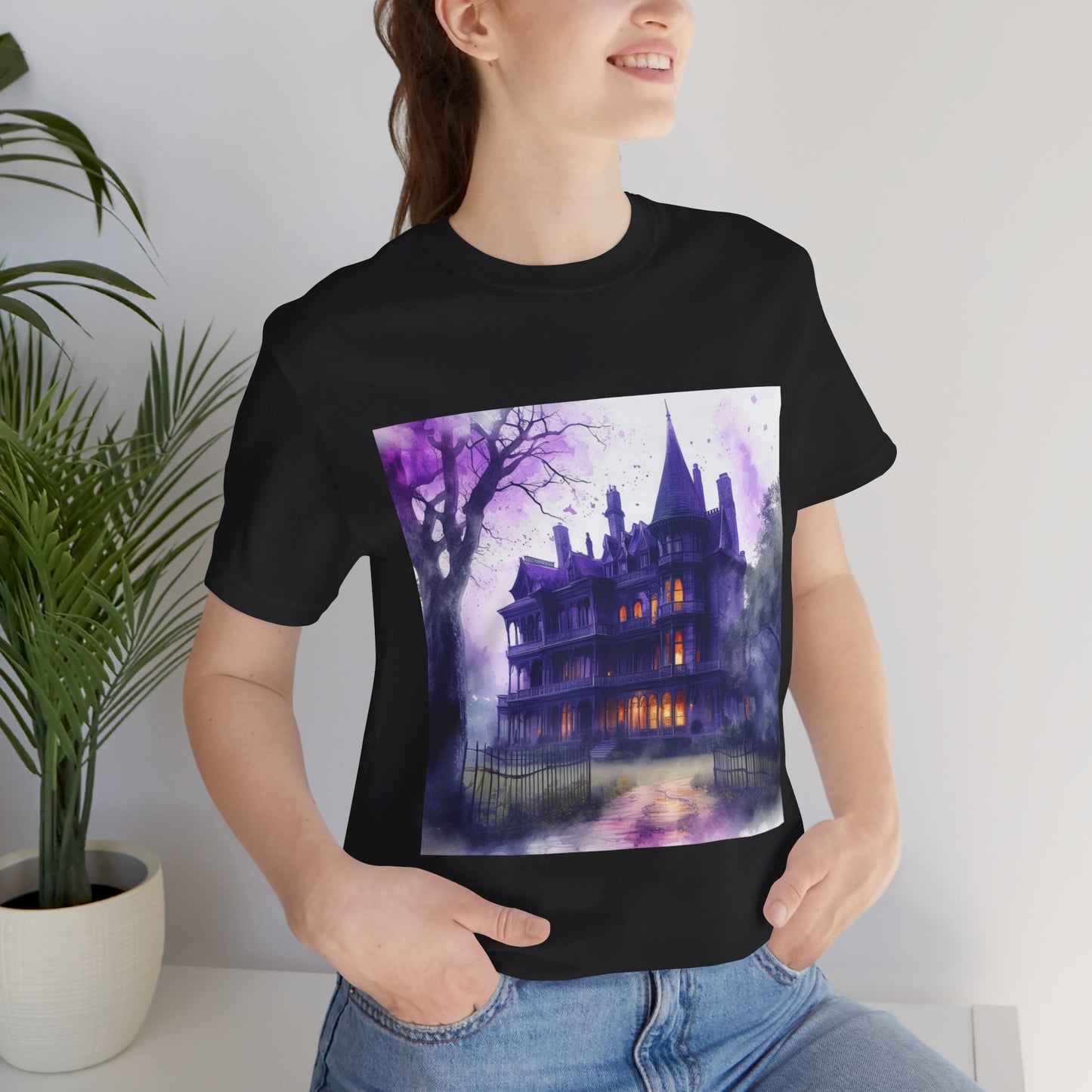 Haunted House Unisex Jersey Short Sleeve Tee