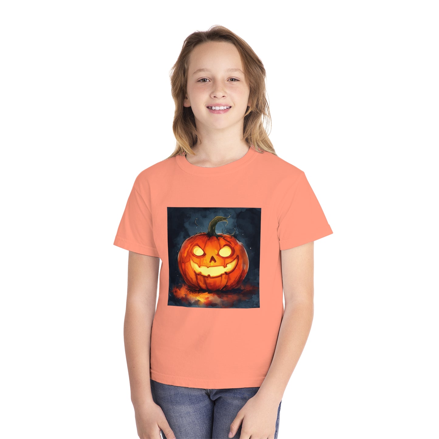 Cute Creepy Jack o' Lantern Youth Midweight Tee