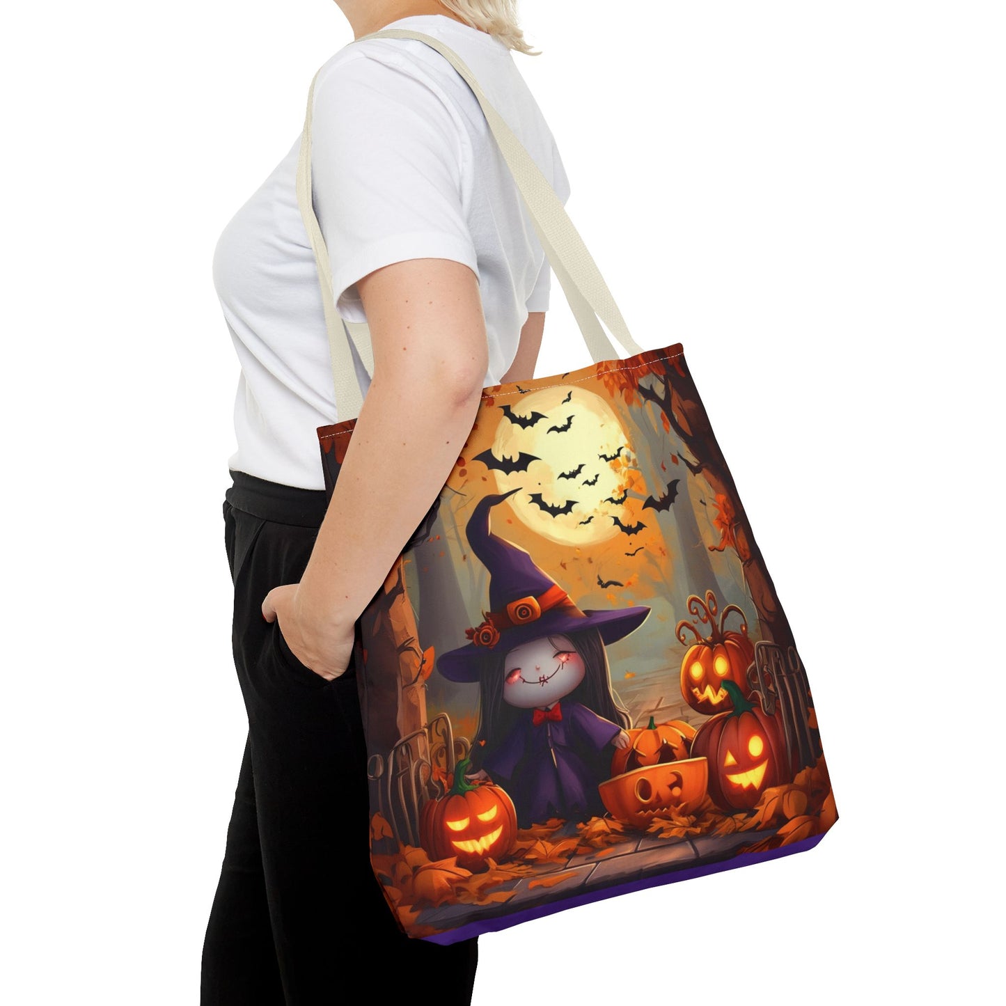 Spooky Cute Witch Tote Bag (AOP)