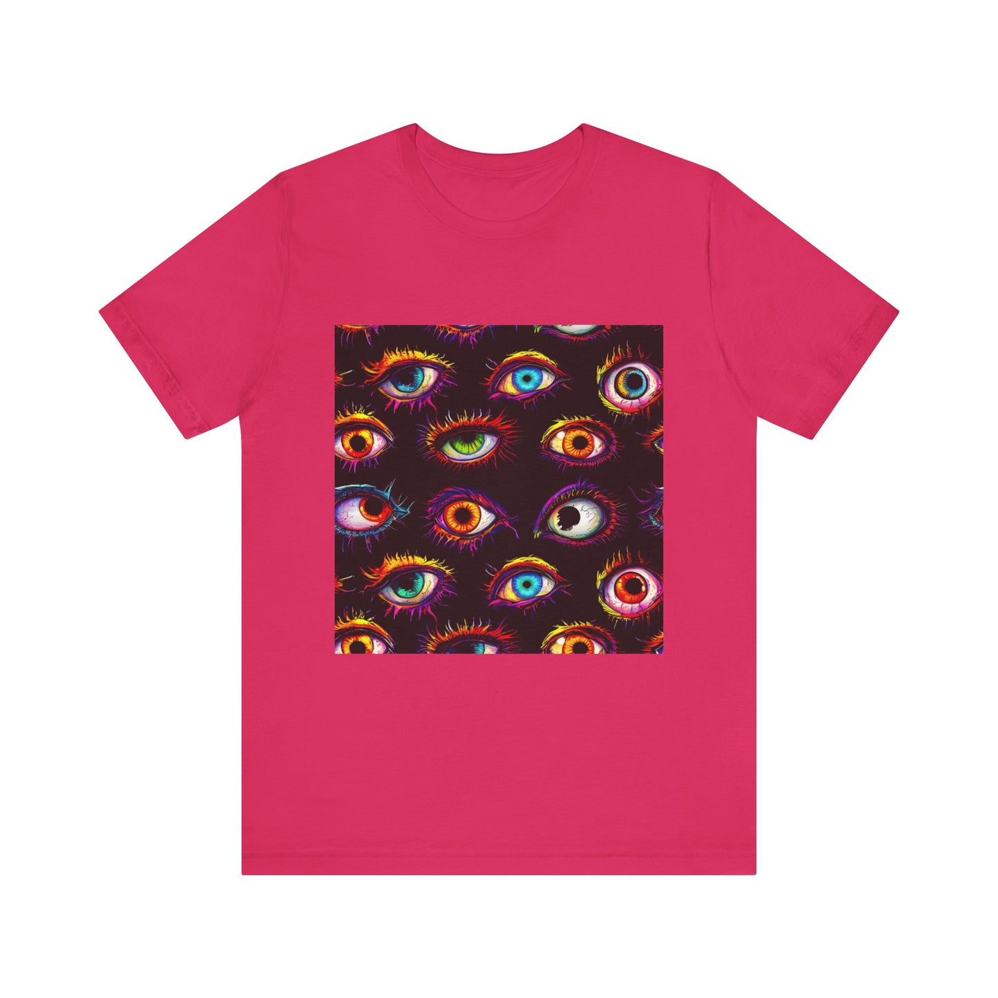 Colorful Spooky Eye Pattern Unisex Jersey Short Sleeve Tee