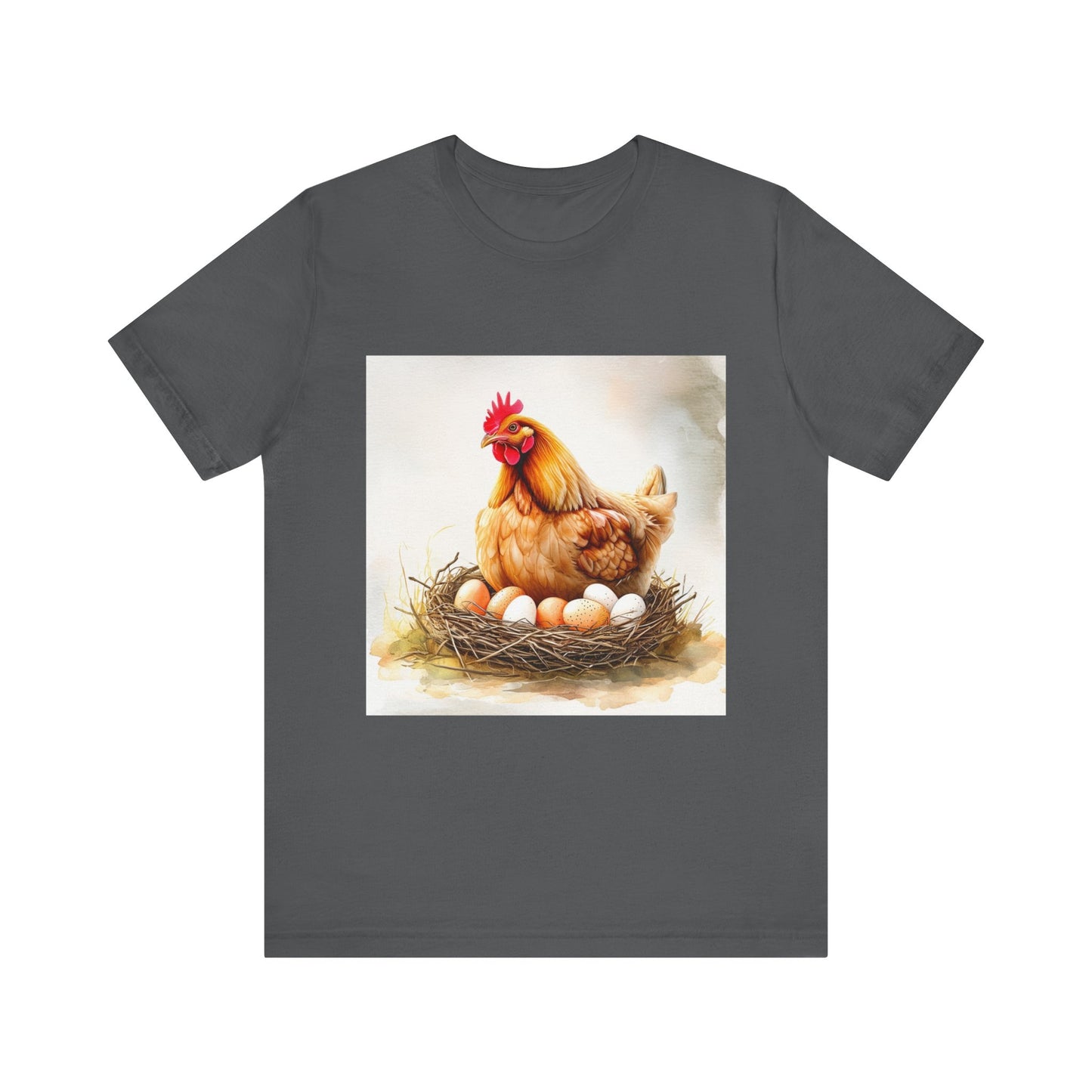 Hen Sitting on Eggs Unisex Jersey Short Sleeve Tee