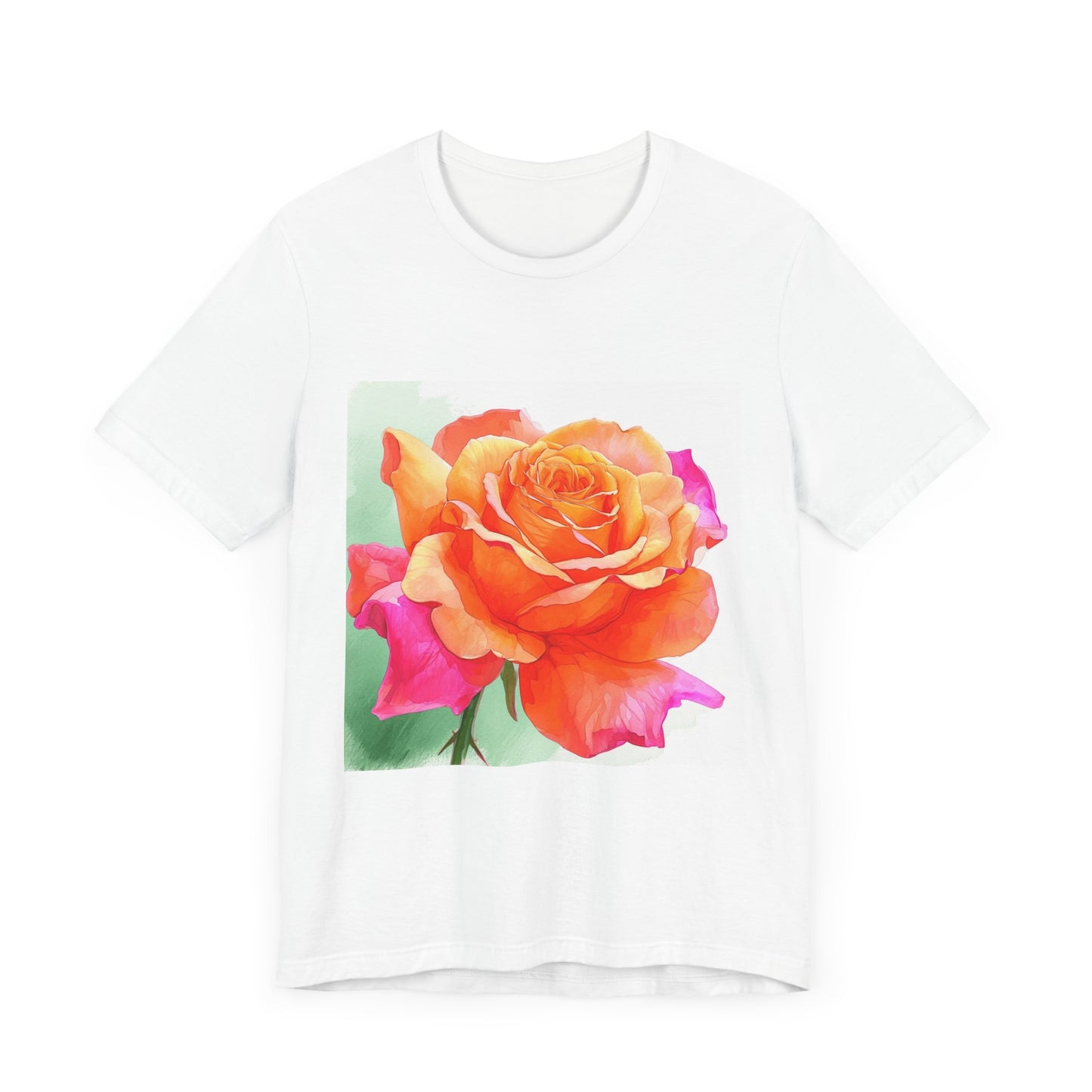 Radiant Rose Art Unisex Jersey Tee - Vibrant Rose Design