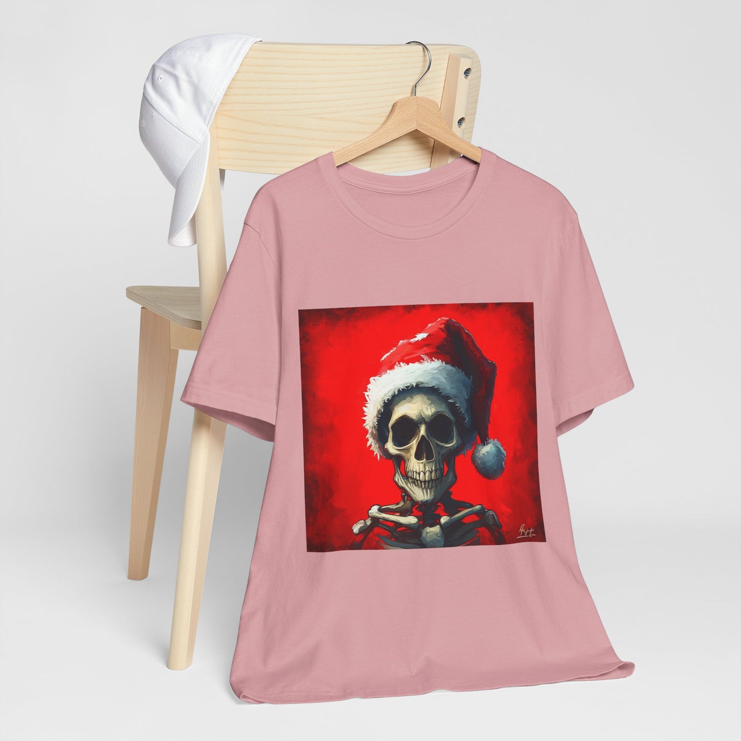 Dark Spooky Skeleton Santa Unisex Jersey Tee