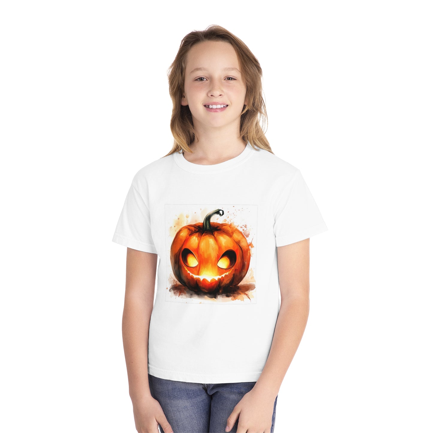 Cute Happy Jack o' Lantern Youth Midweight Tee