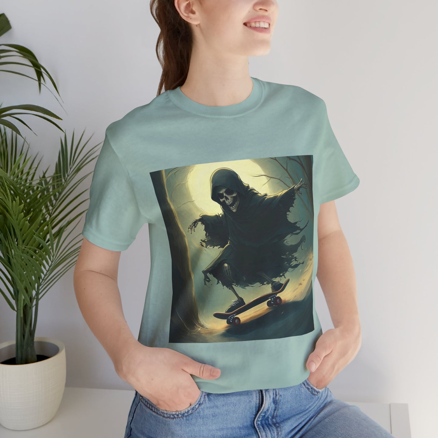 Downhill Skating Grim Reaper Unisex Jersey Short Sleeve Tee